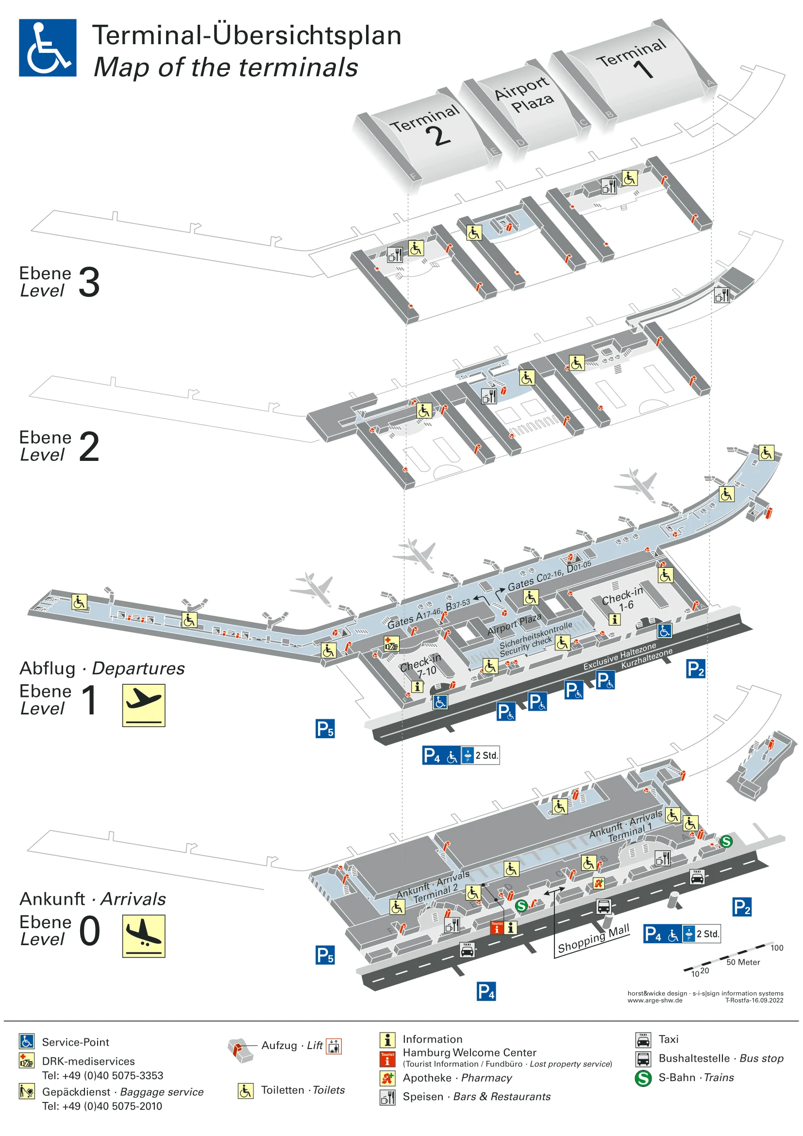 Hamburg Helmut Schmidt Airport Terminal 2 Map 2016