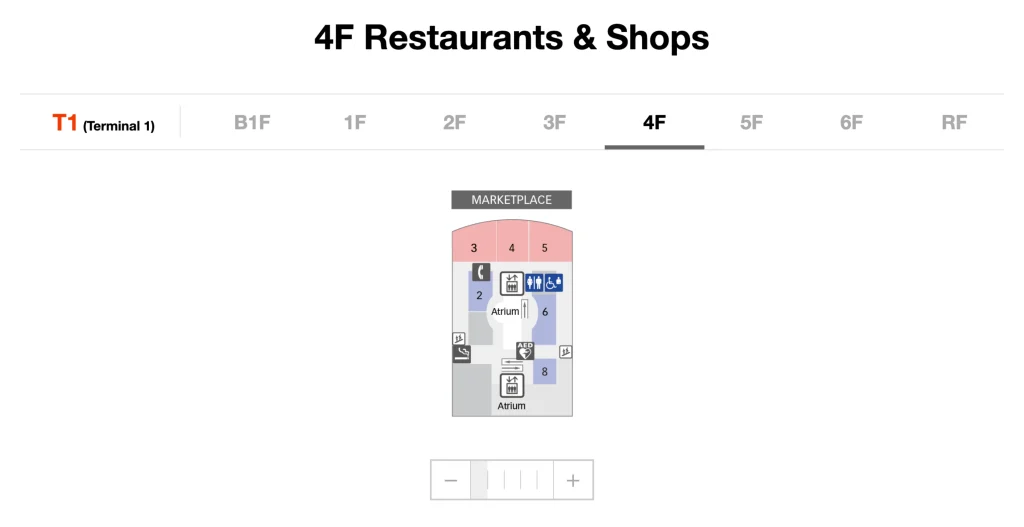 Haneda International Airport Terminal 1 4F Restaurants and Shops Map 2026