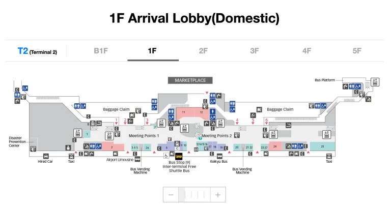 Haneda International Airport Terminal 2 1F Domestic Arrival Map 2026