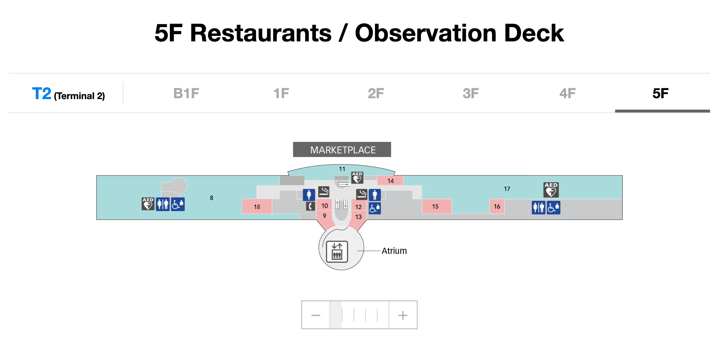 Haneda International Airport Terminal 2 5F Restaurants and Observation Deck Map 2026