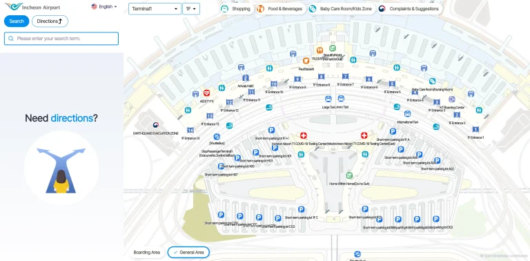 Incheon International Airport Terminal 1 Level 1F Map 2025