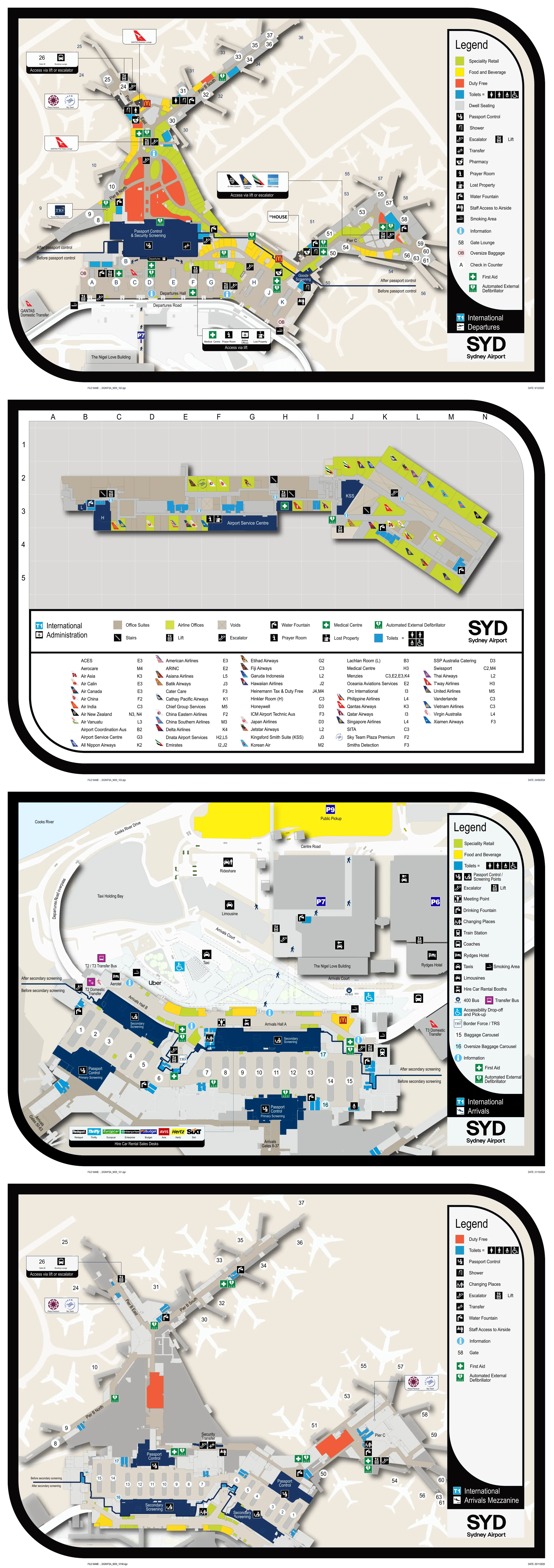 Kingsford Smith International Airport Terminal 1 Map 2025