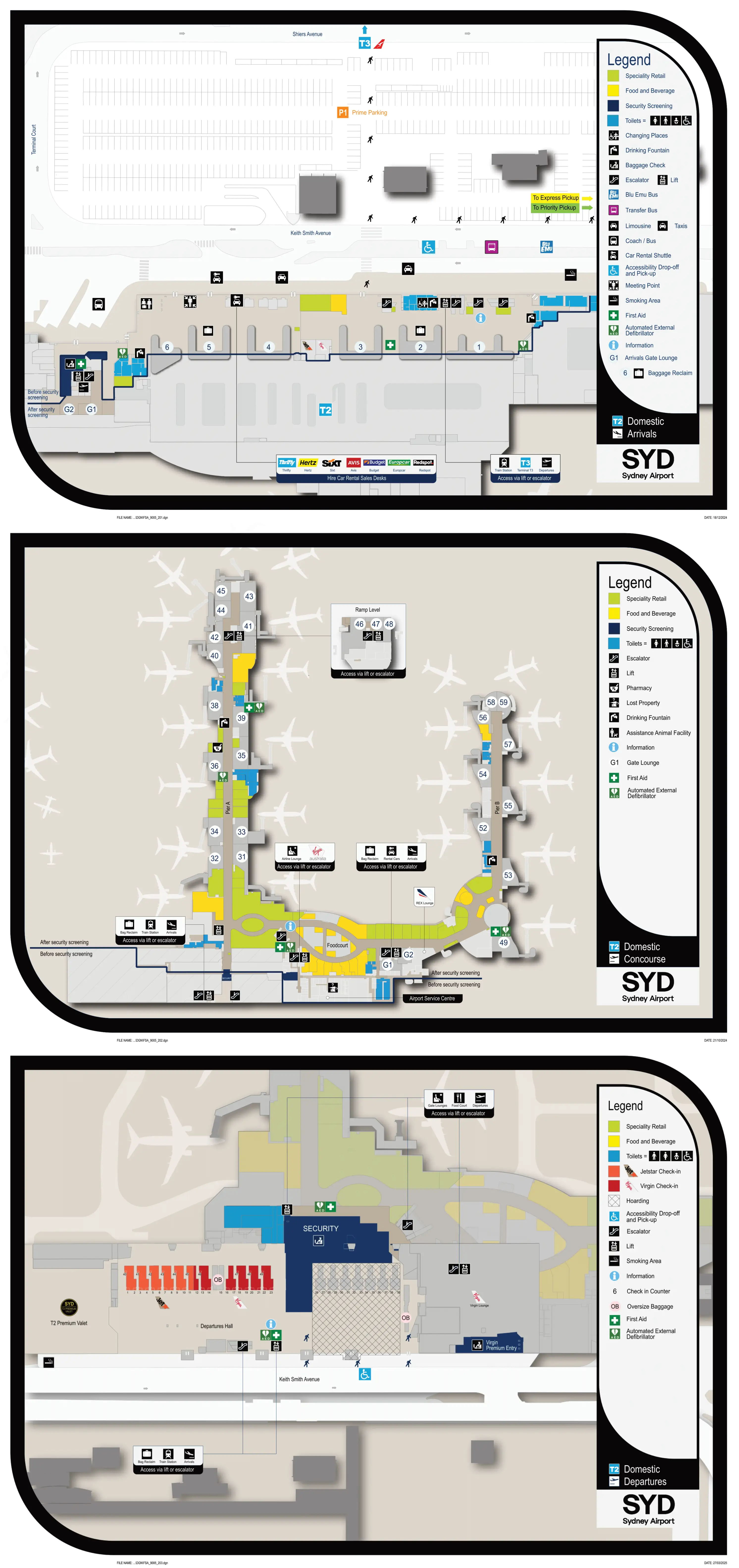 Kingsford Smith International Airport Terminal 2 Map 2025