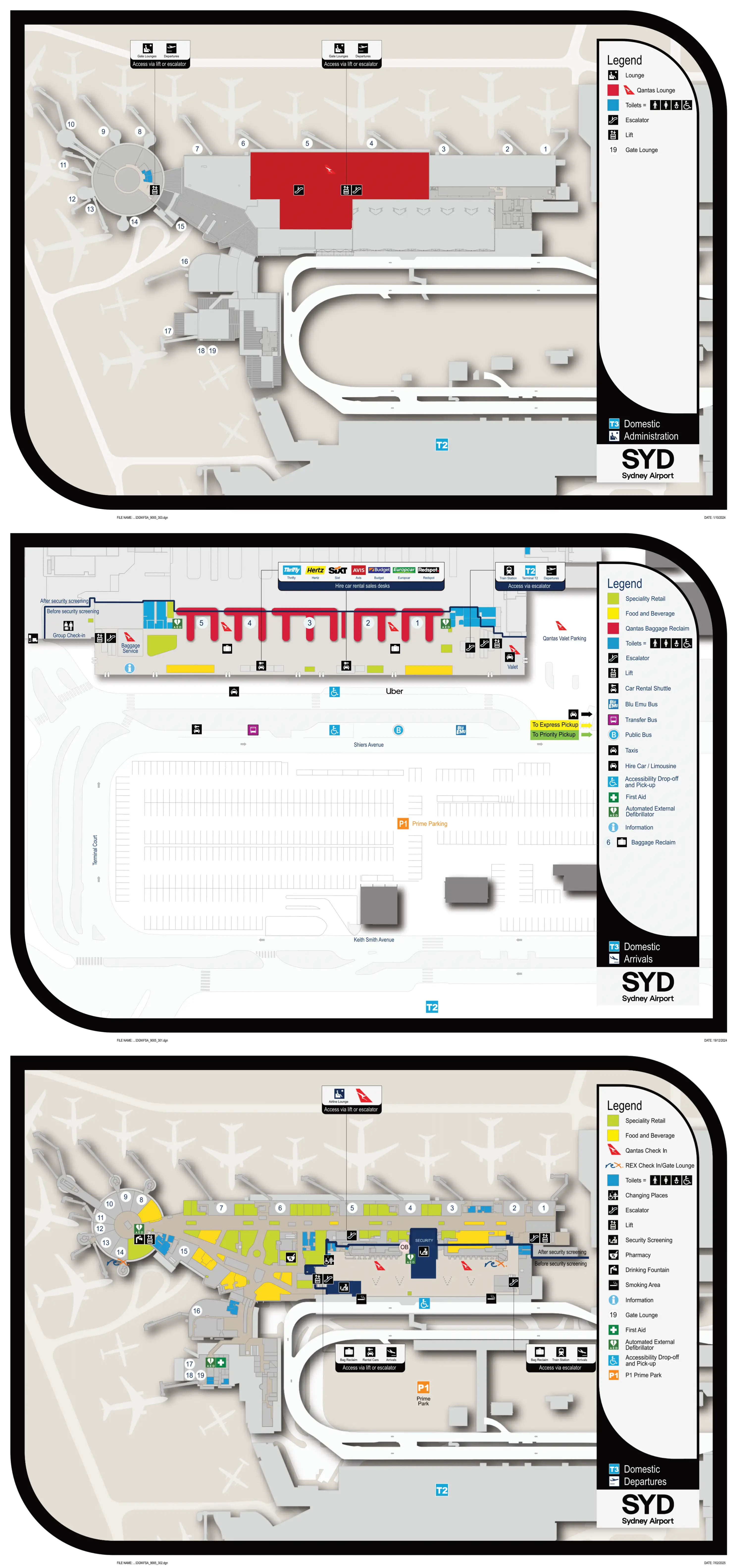 Kingsford Smith International Airport Terminal 3 Map 2025