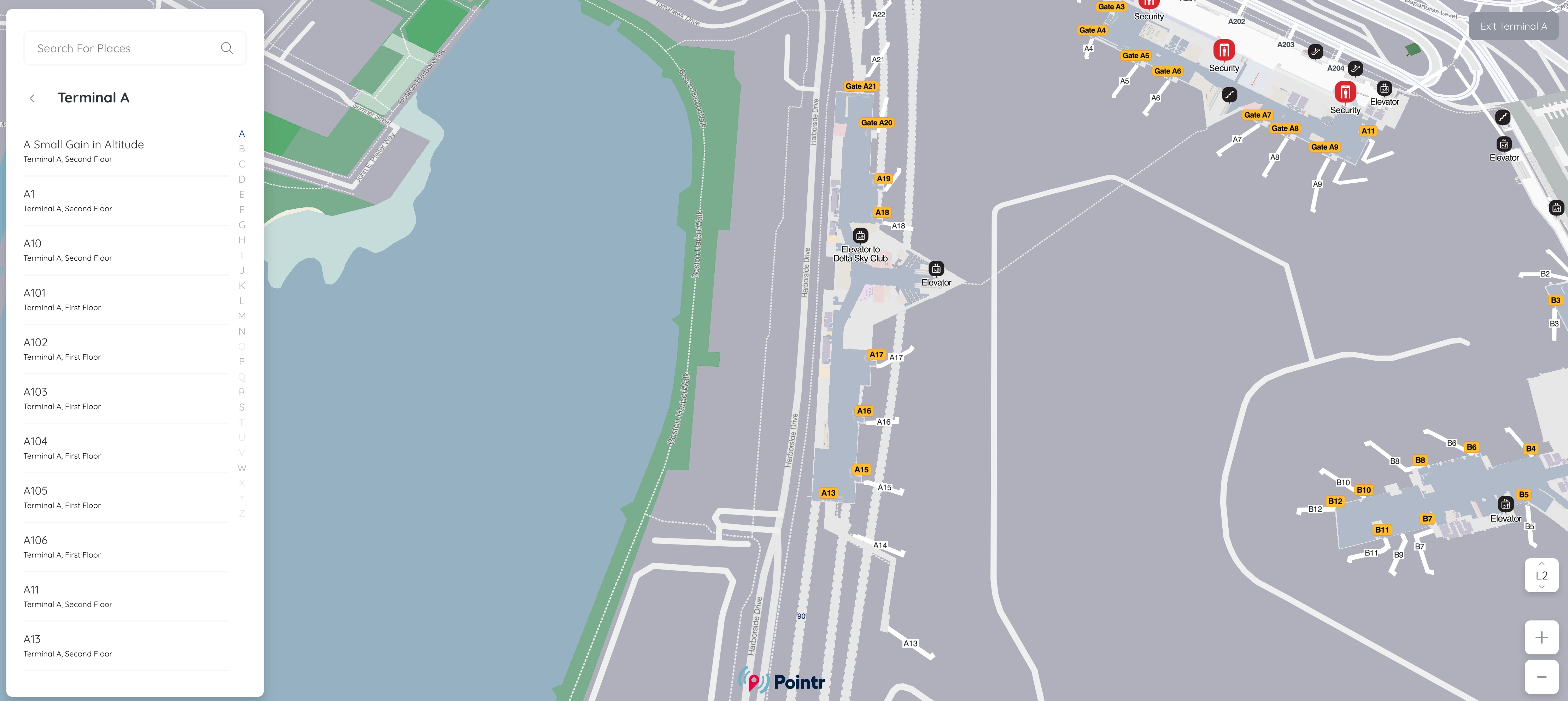 Logan International Airport Terminal A Gate A13 A22 Level 2 Map 2025