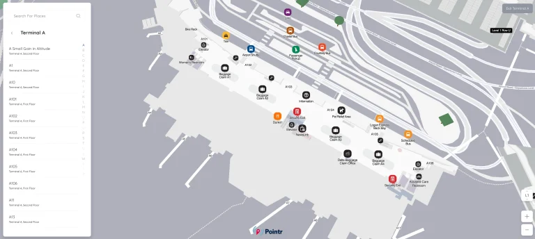 Logan International Airport Terminal A Level 1 Map 2025