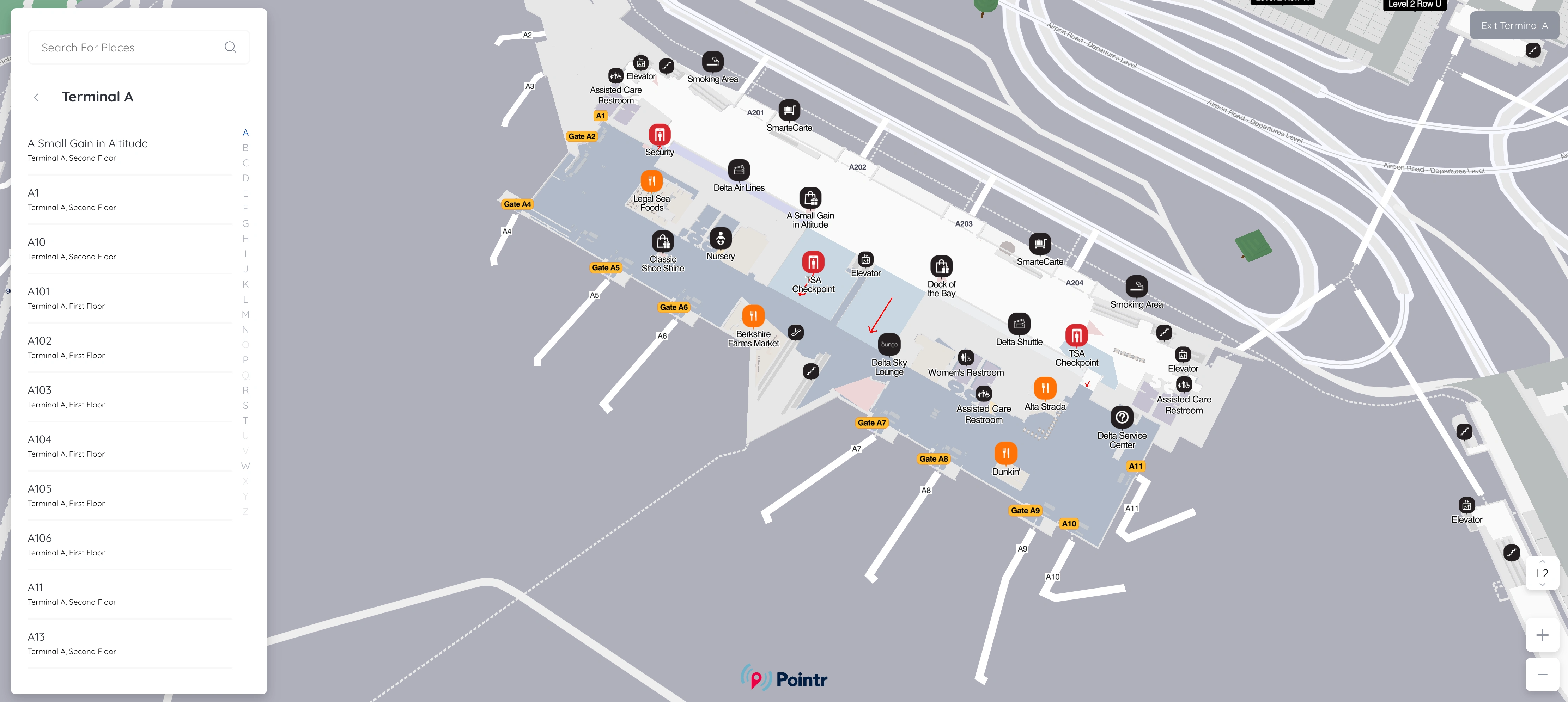 Logan International Airport Terminal A Level 2 Map 2025