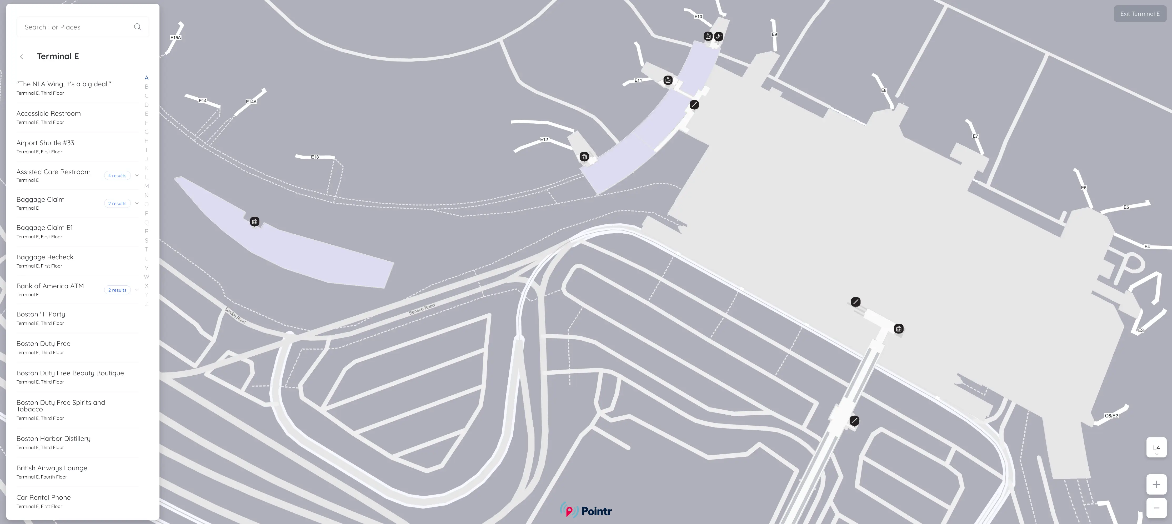 Logan International Airport Terminal E Level 4 Map 2025
