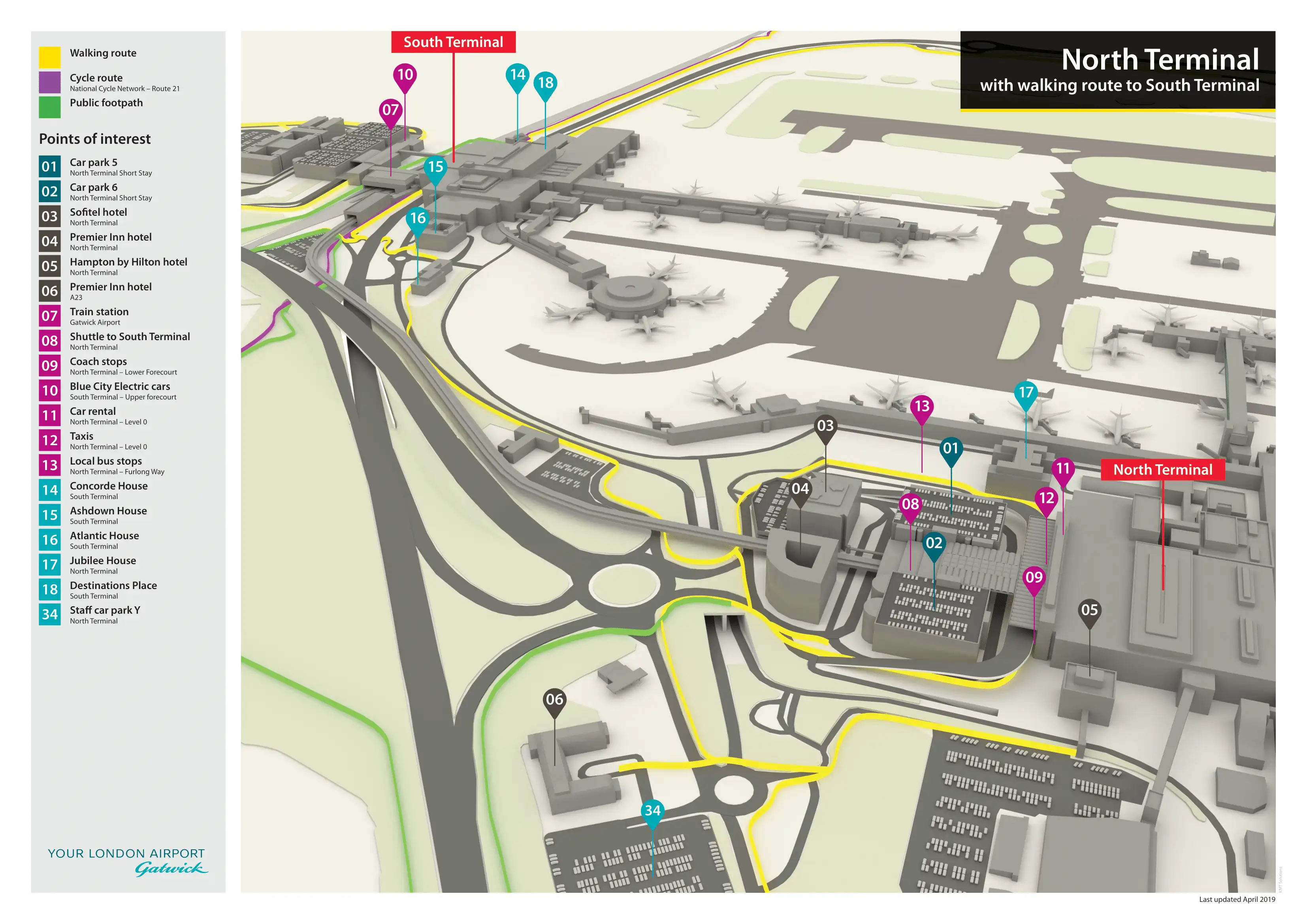 London Gatwick Airport Terminal North Map 2019