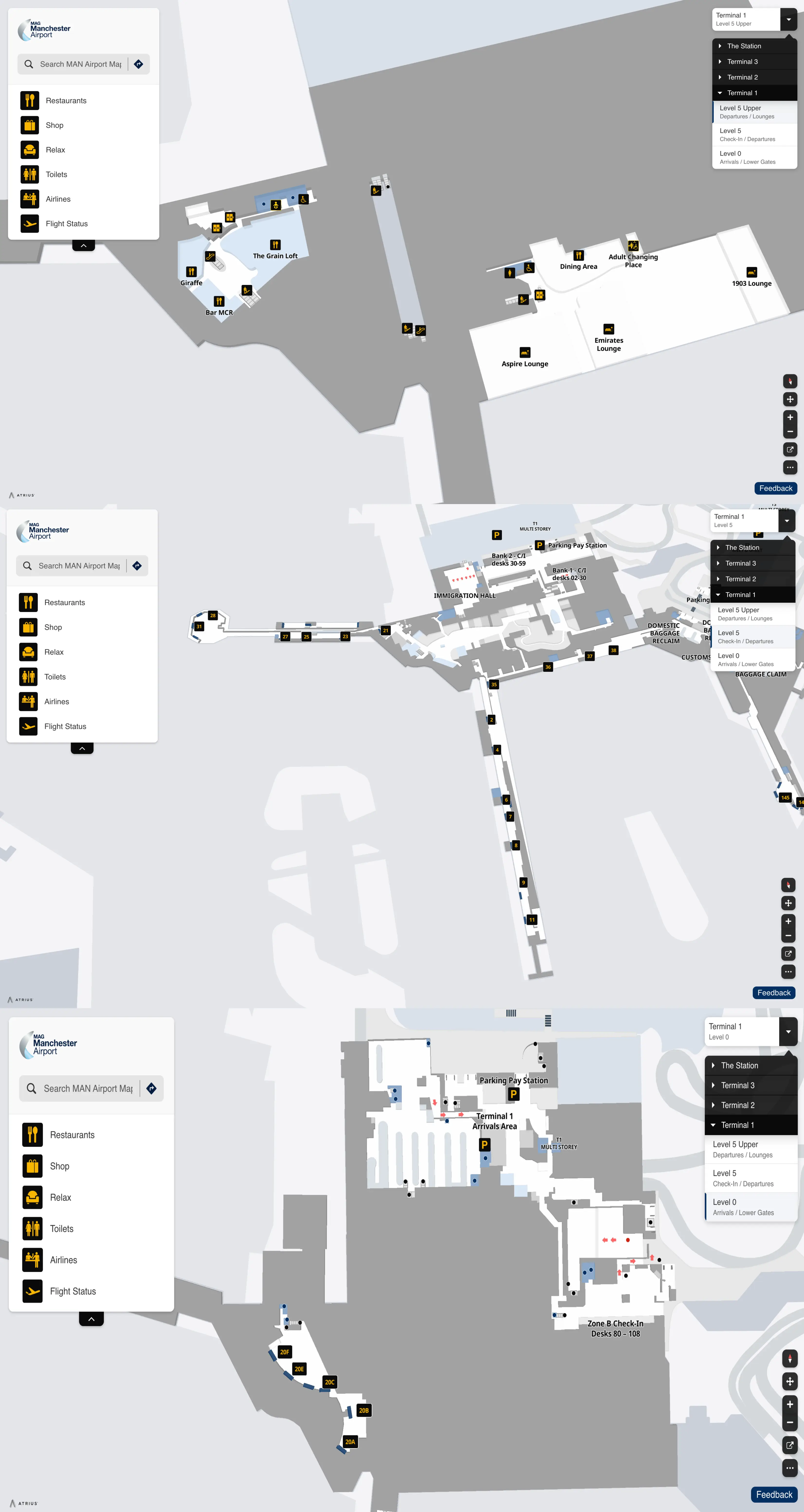 Manchester Airport Terminal 1 Map 2025