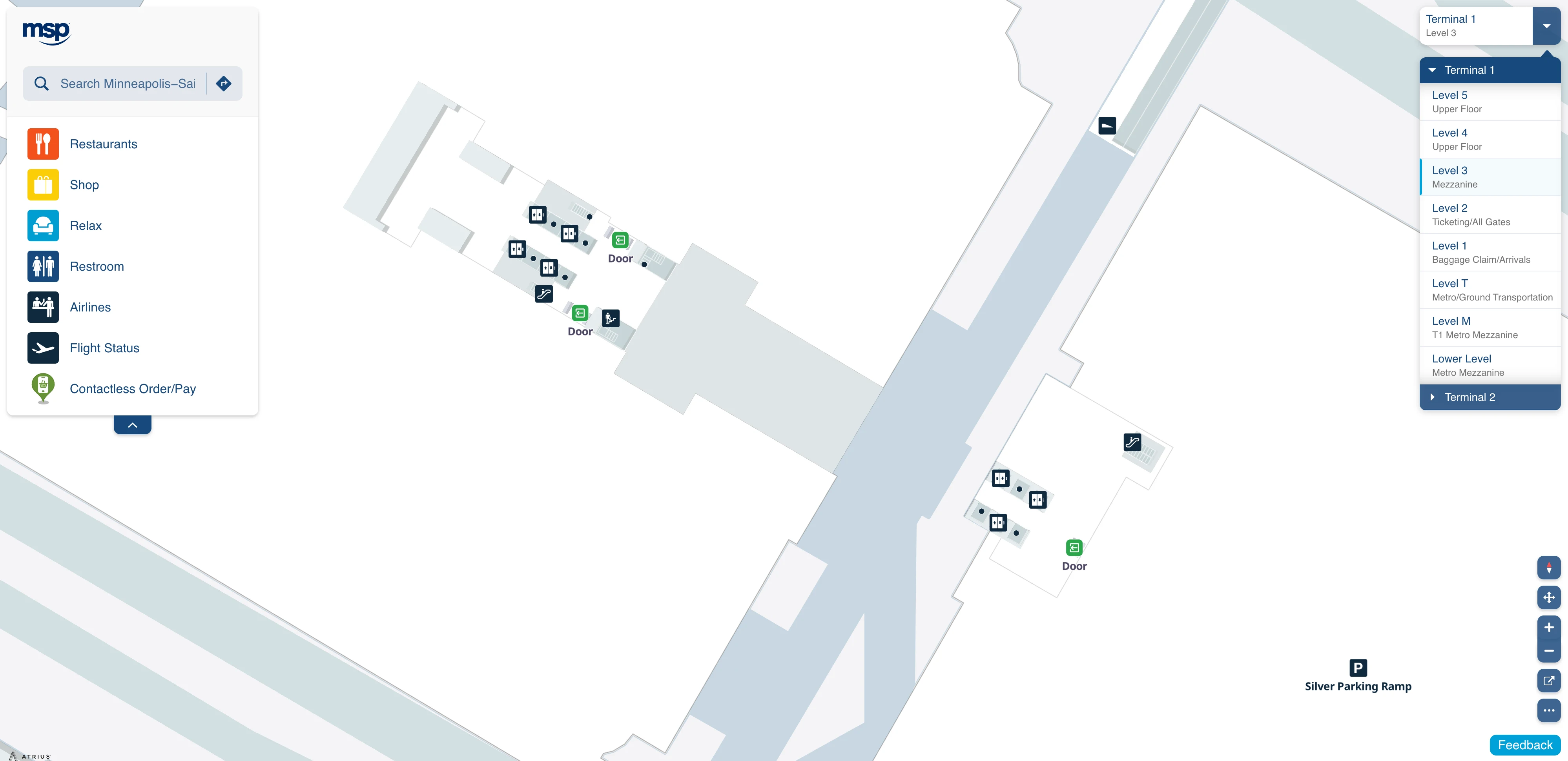 Minneapolis–Saint Paul International Airport Terminal 1 Level 3 Mezzanine Map 2025