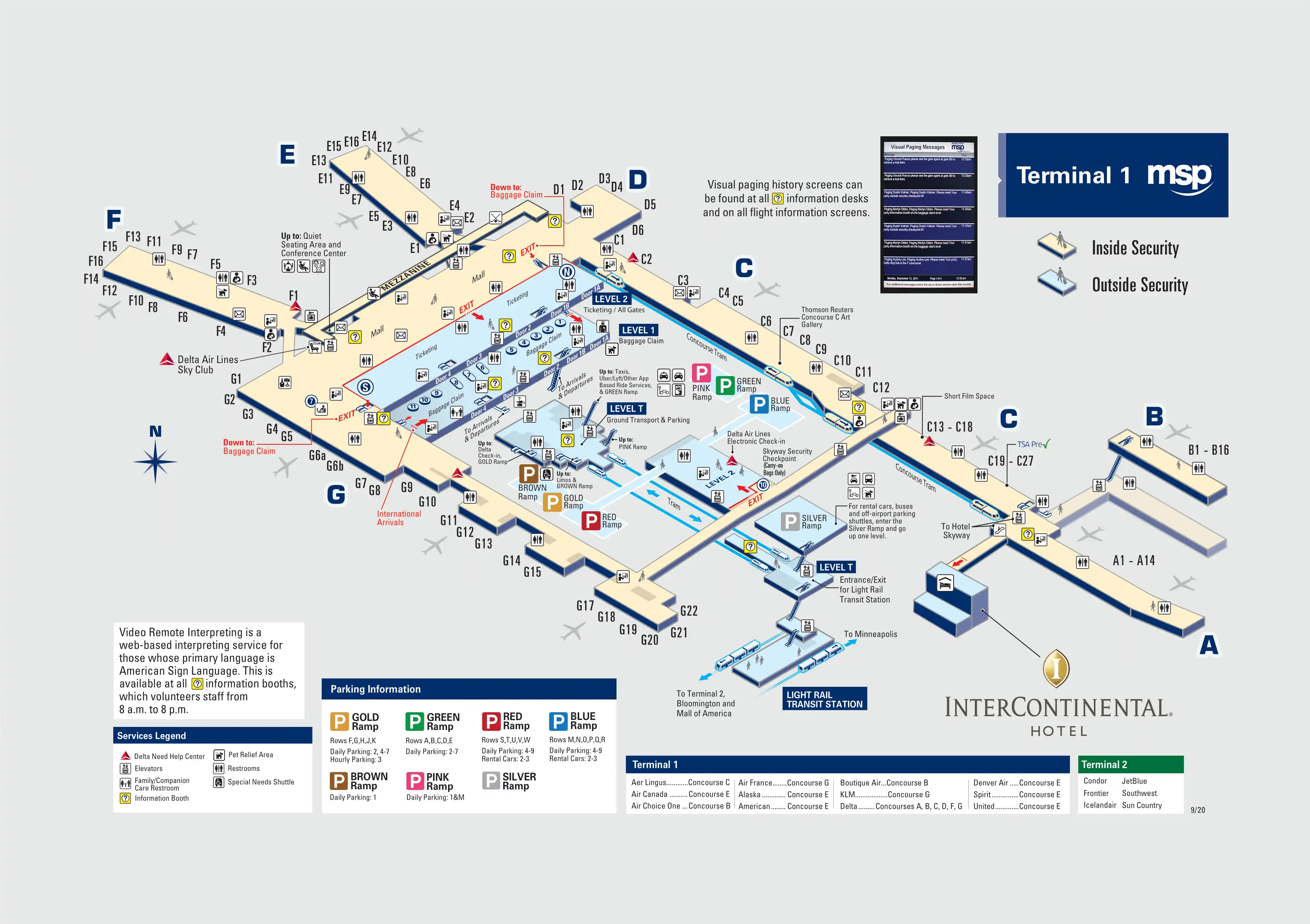 Minneapolis–Saint Paul International Airport Terminal 1 Map 2020