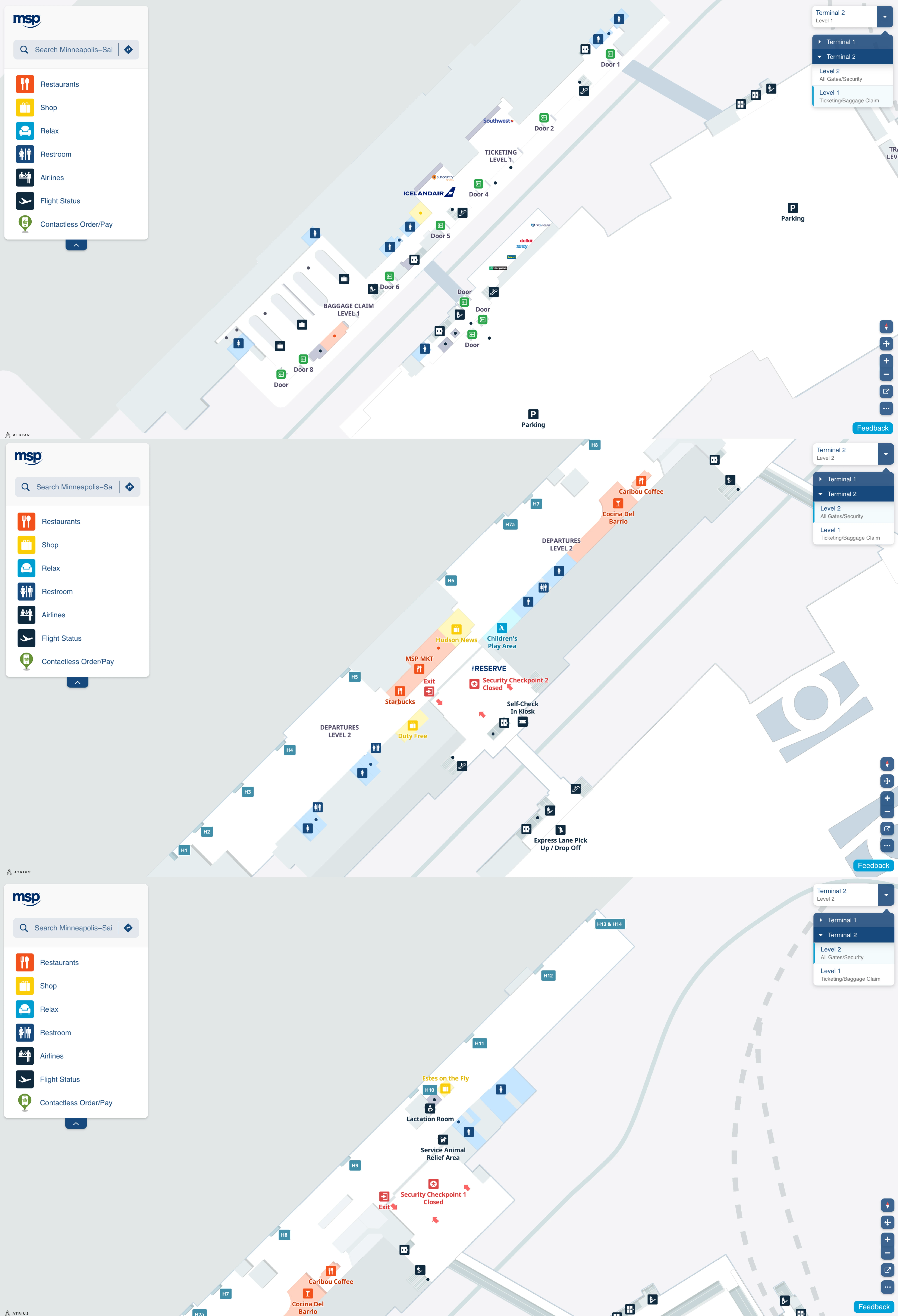 Minneapolis–Saint Paul International Airport Terminal 2 Map 2025