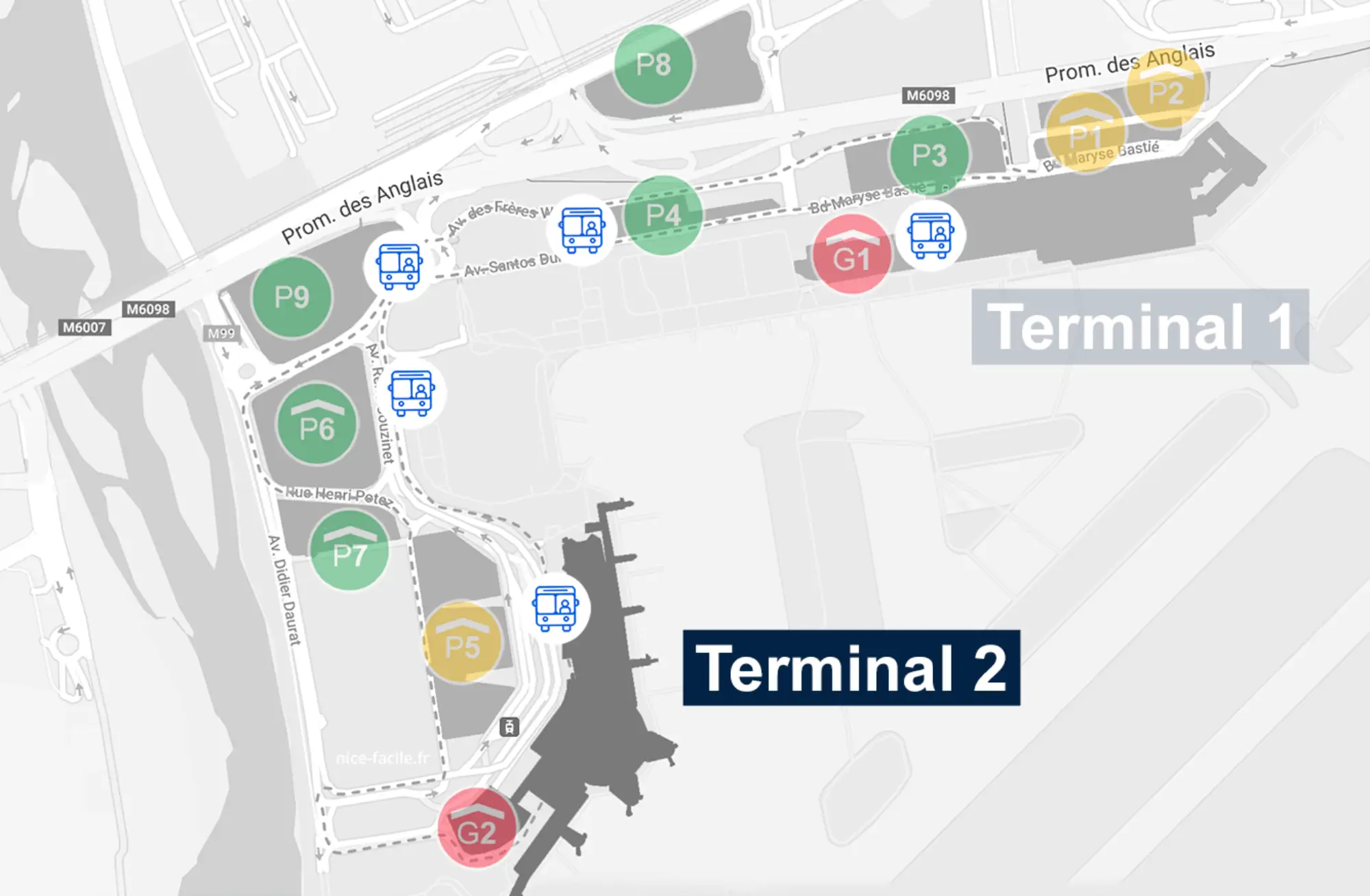 Nice-Côte d'Azur Airport Terminal 2 Map 2025