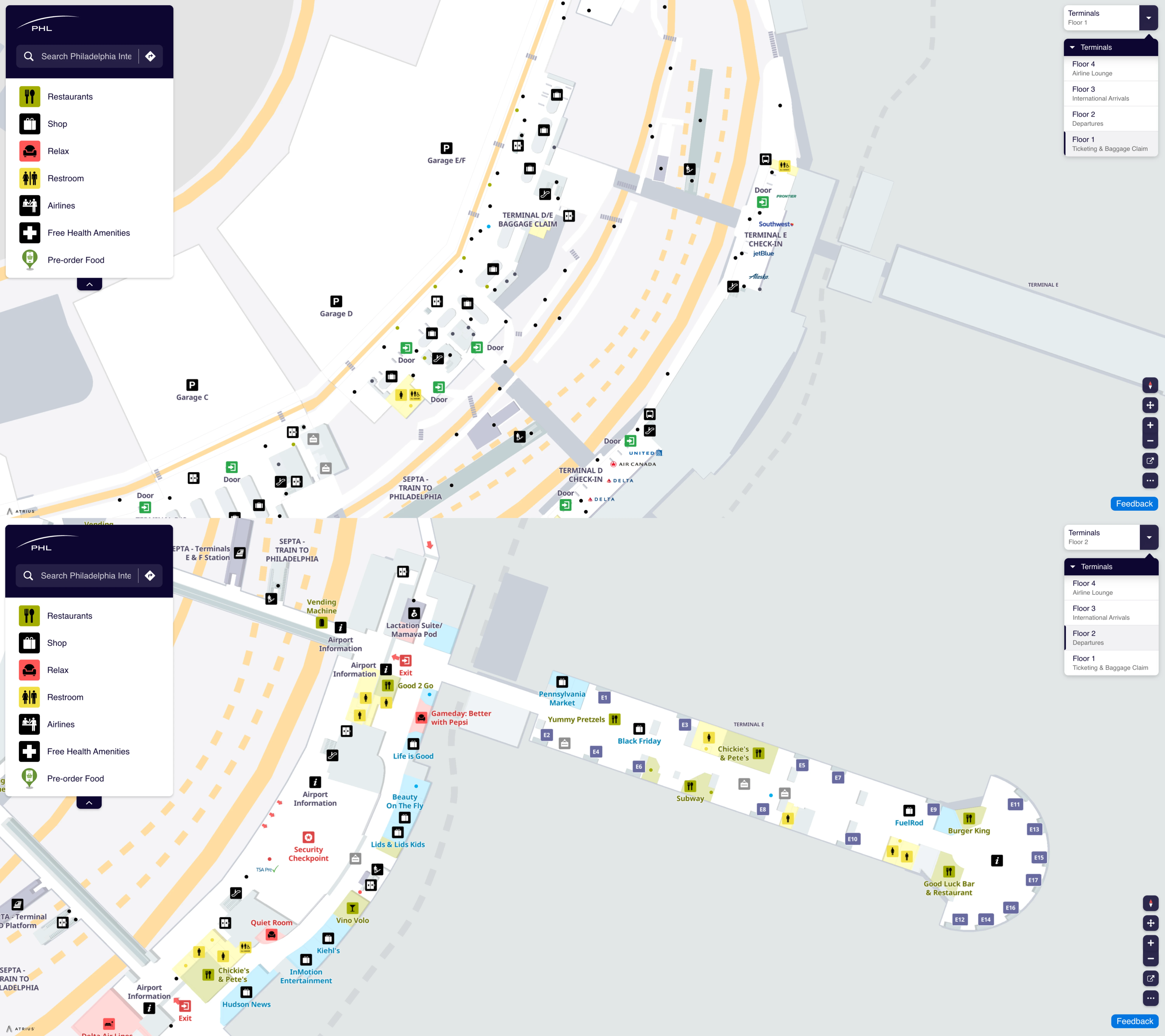 Philadelphia International Airport Terminal E Map 2025