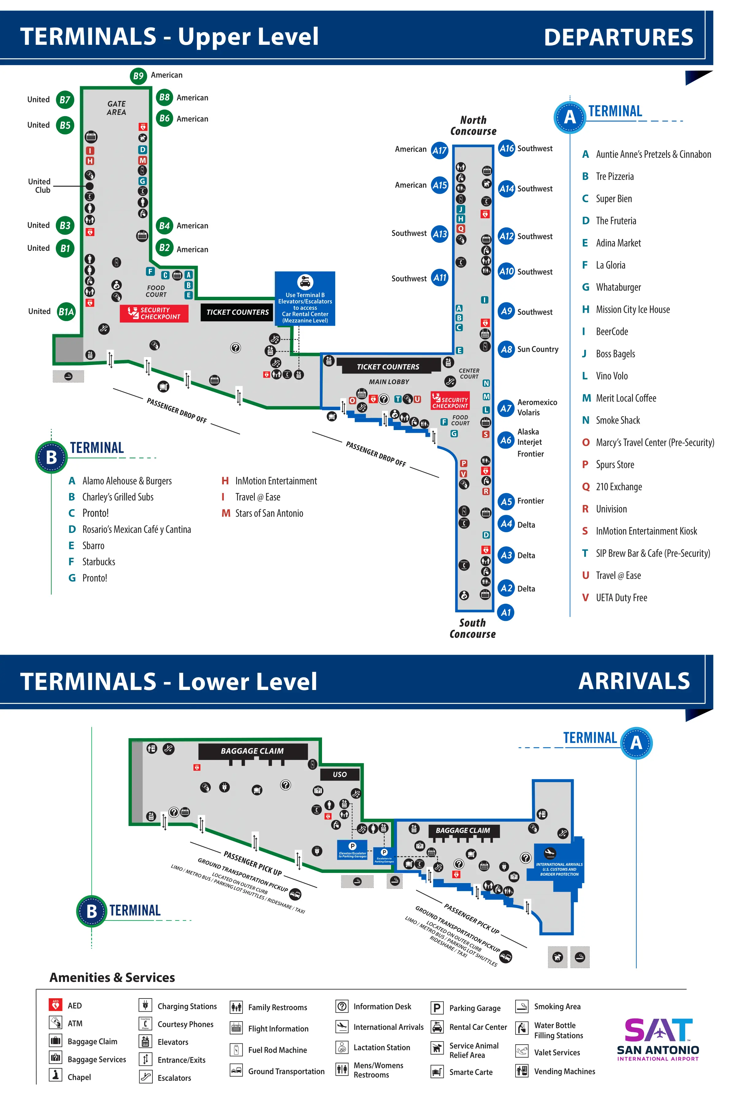 San Antonio International Airport Terminal A Map 2025