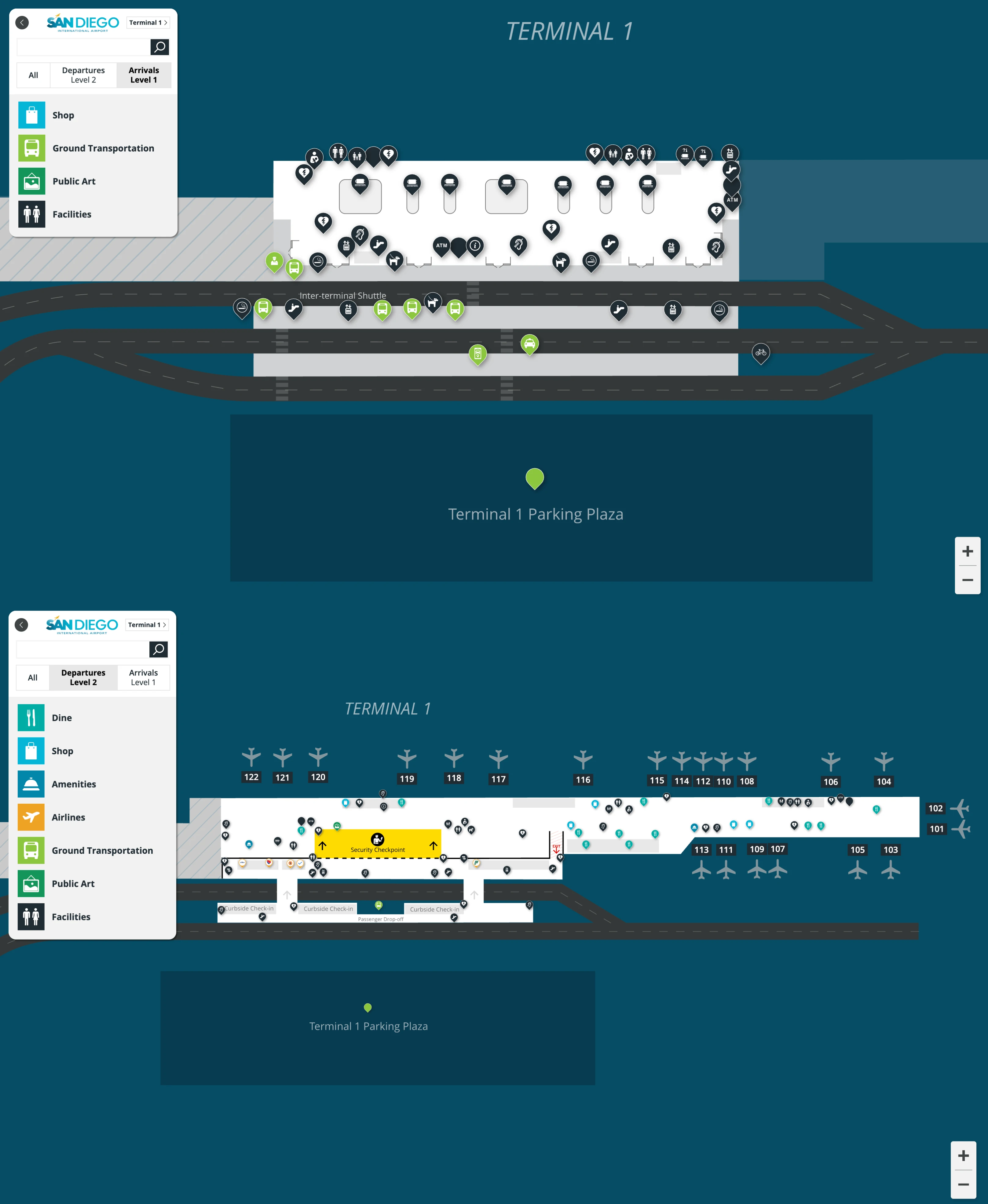San Diego International Airport Terminal 1 Map 2025
