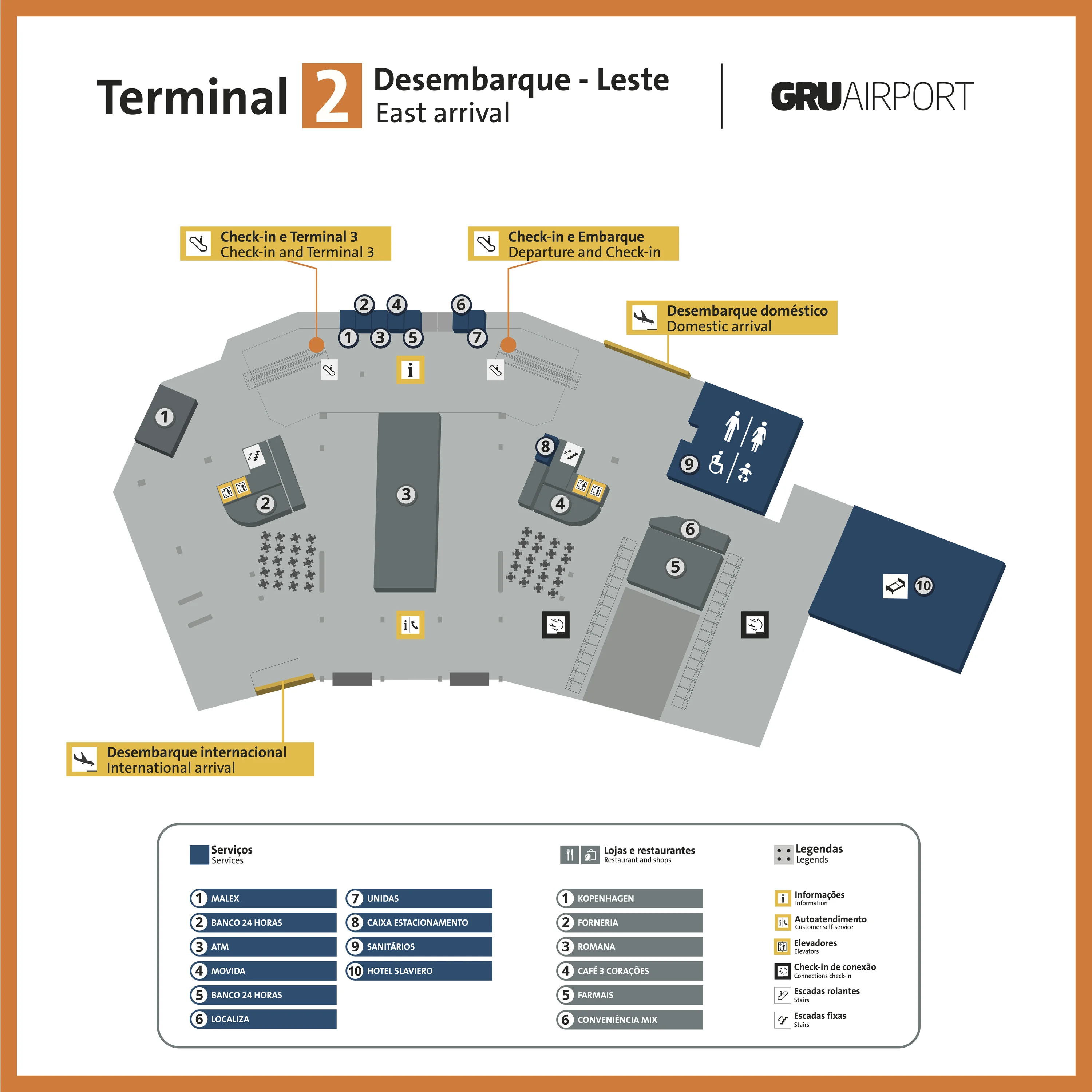 São Paulo Guarulhos International Airport Terminal 2 Arrival Map 2026