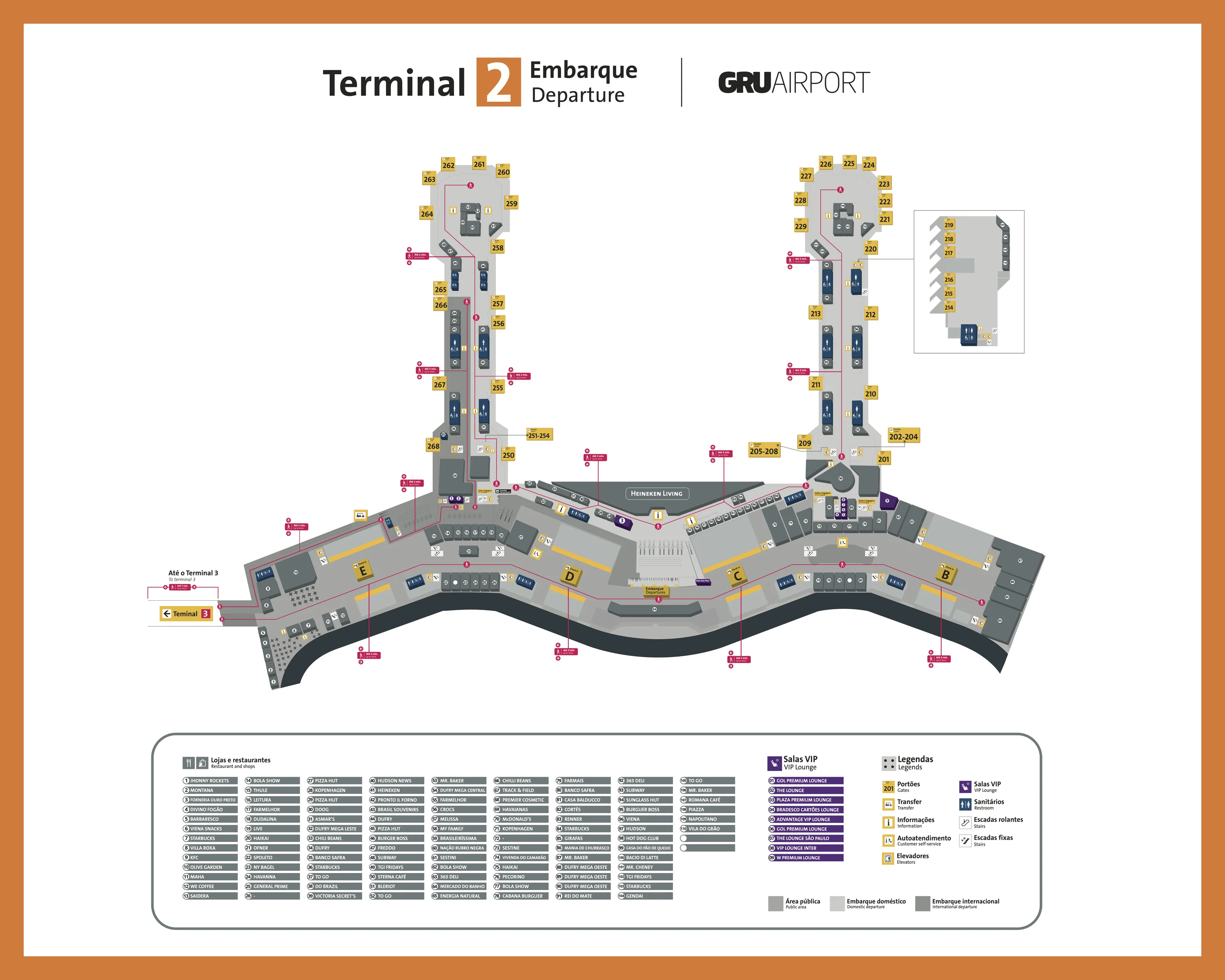 São Paulo Guarulhos International Airport Terminal 2 Departure Map 2026