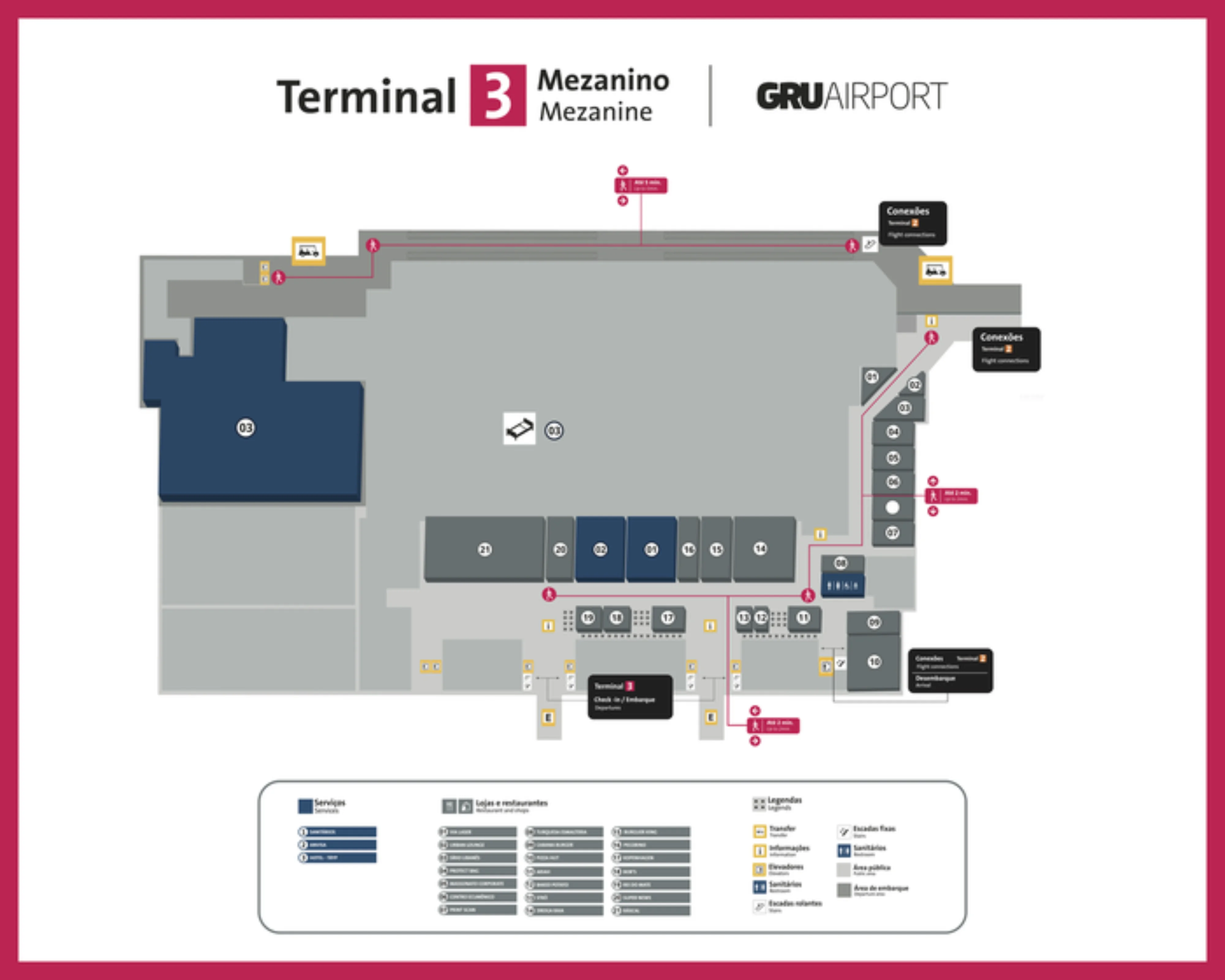 São Paulo Guarulhos International Airport Terminal 3 Mezzanine Map 2026