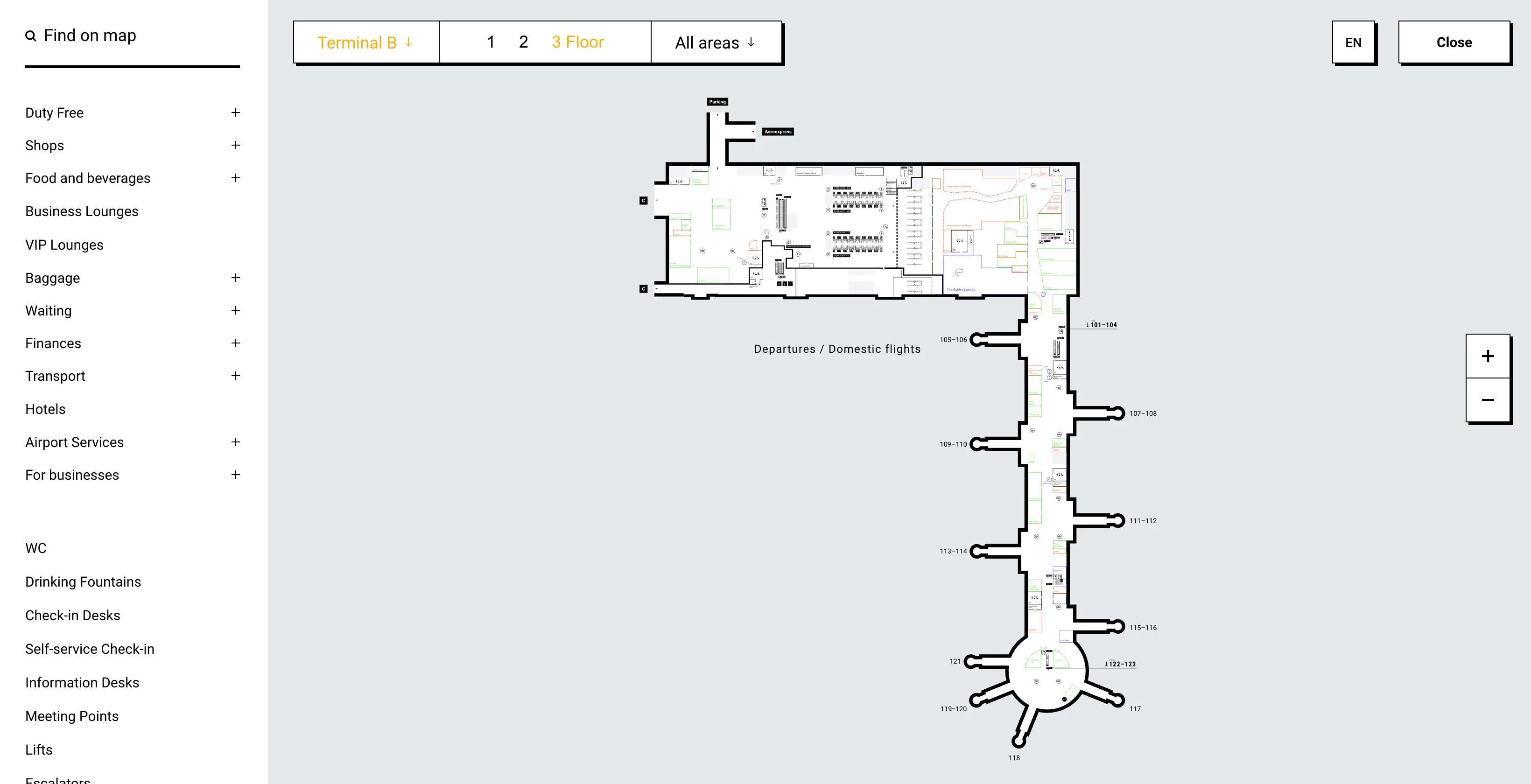 Sheremetyevo International Airport Terminal B Level 3 Map 2026