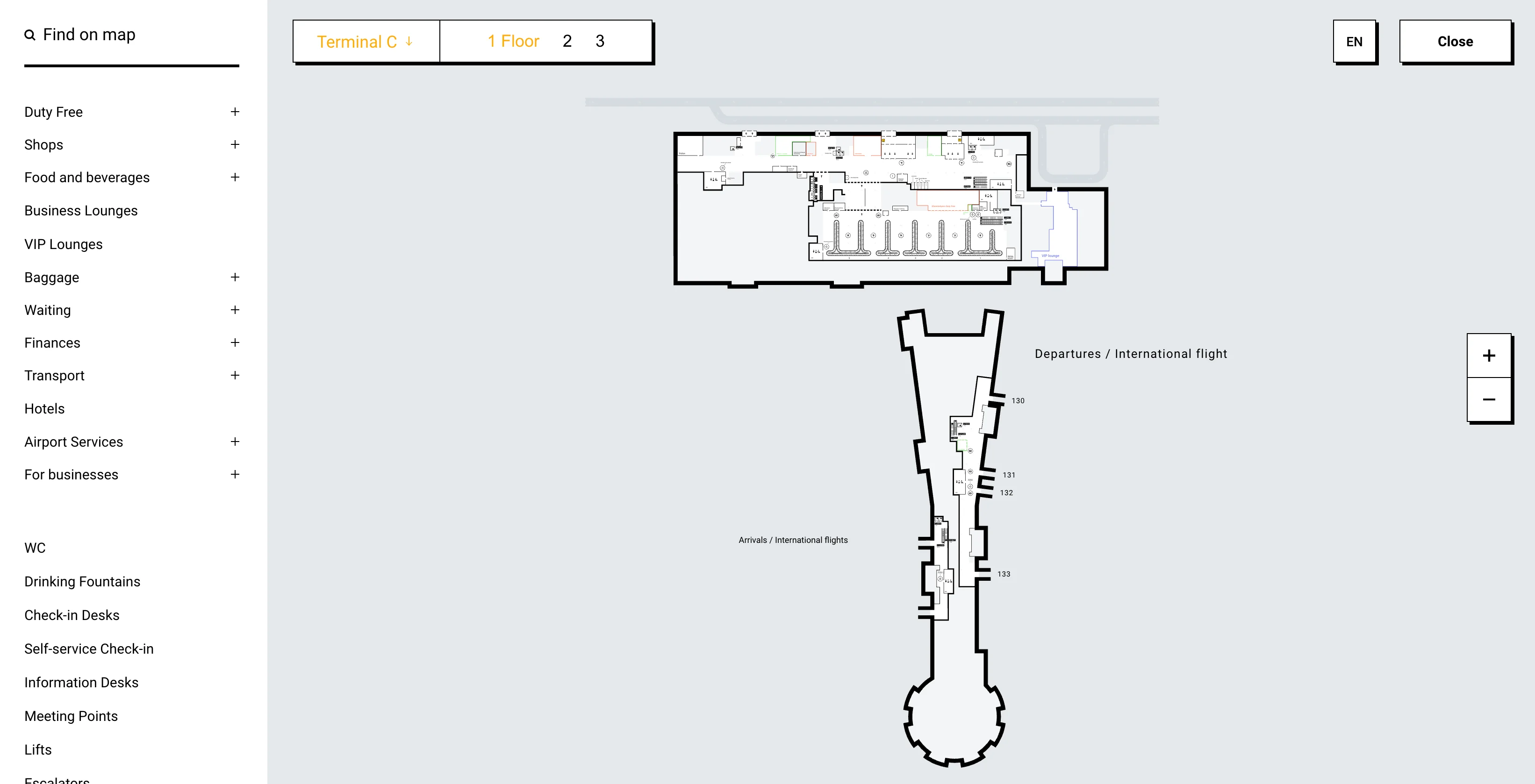 Sheremetyevo International Airport Terminal C Level 1 Map 2026