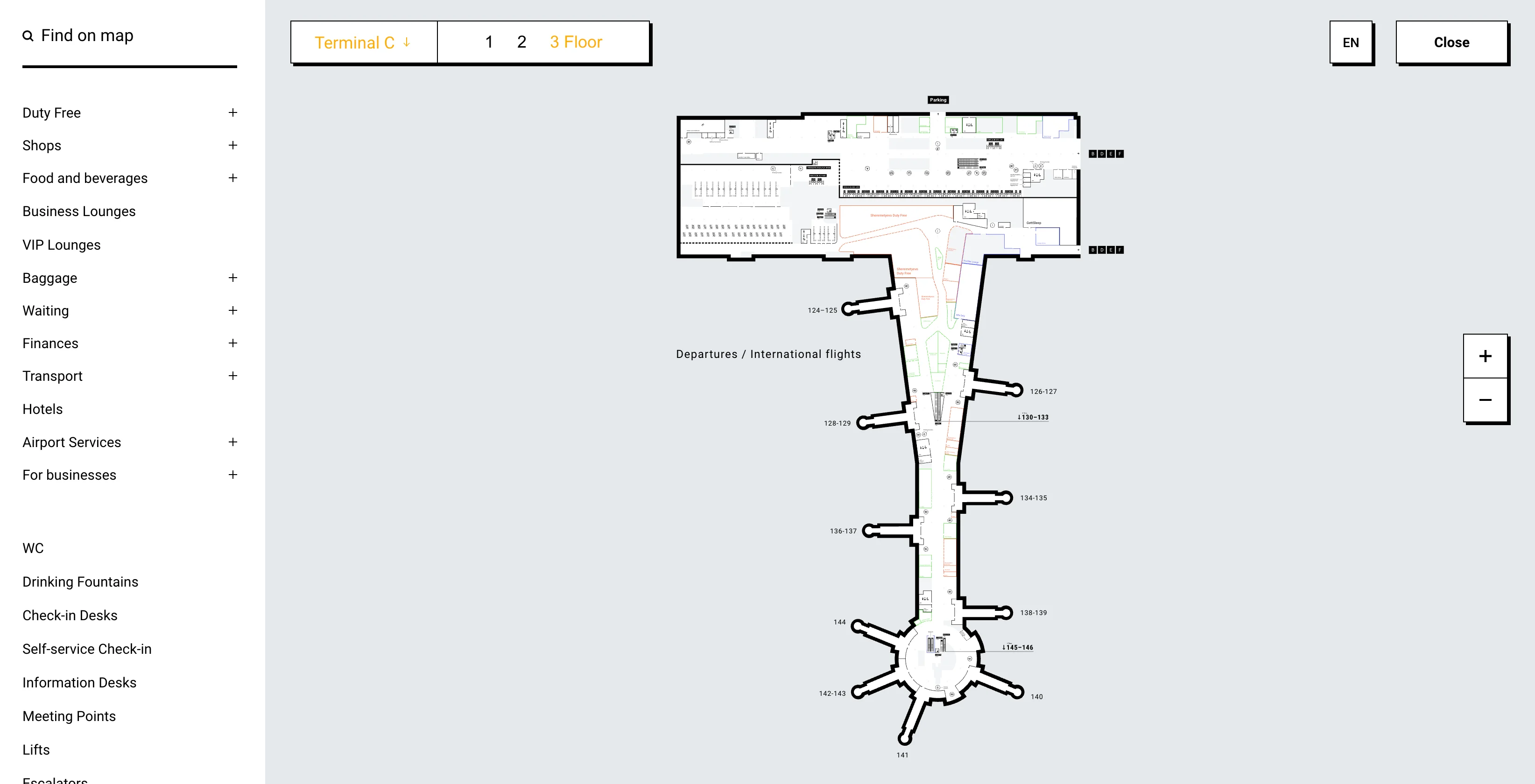 Sheremetyevo International Airport Terminal C Level 3 Map 2026