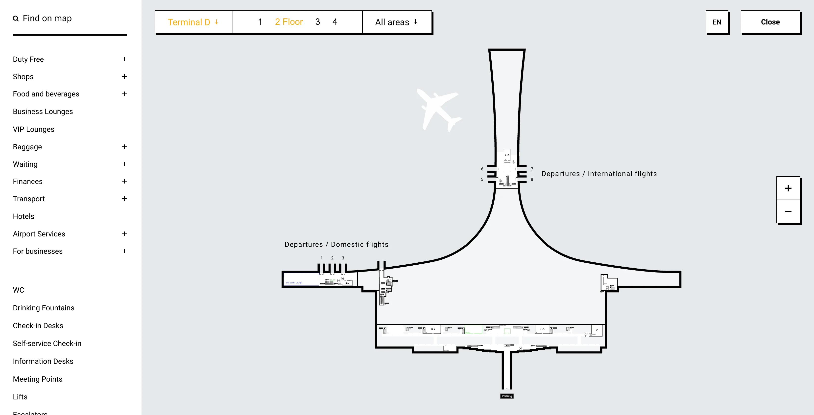 Sheremetyevo International Airport Terminal D Level 2 Map 2026