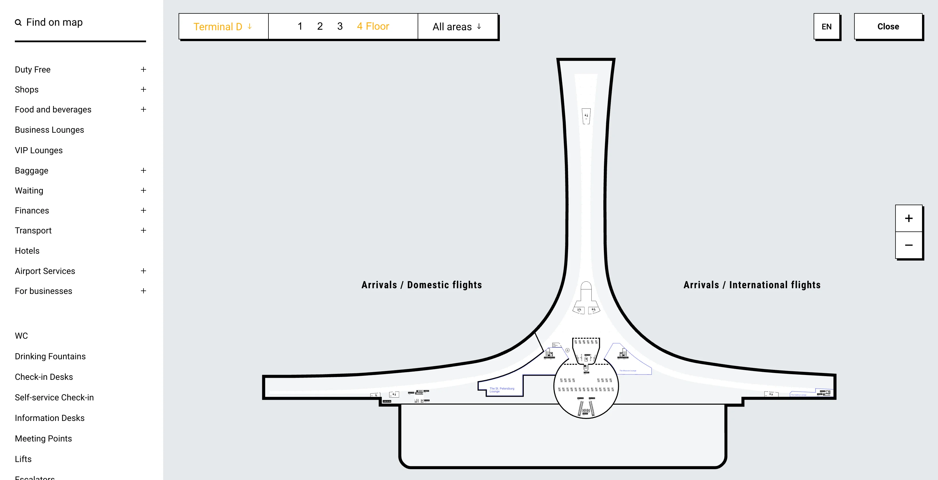 Sheremetyevo International Airport Terminal D Level 4 Map 2026