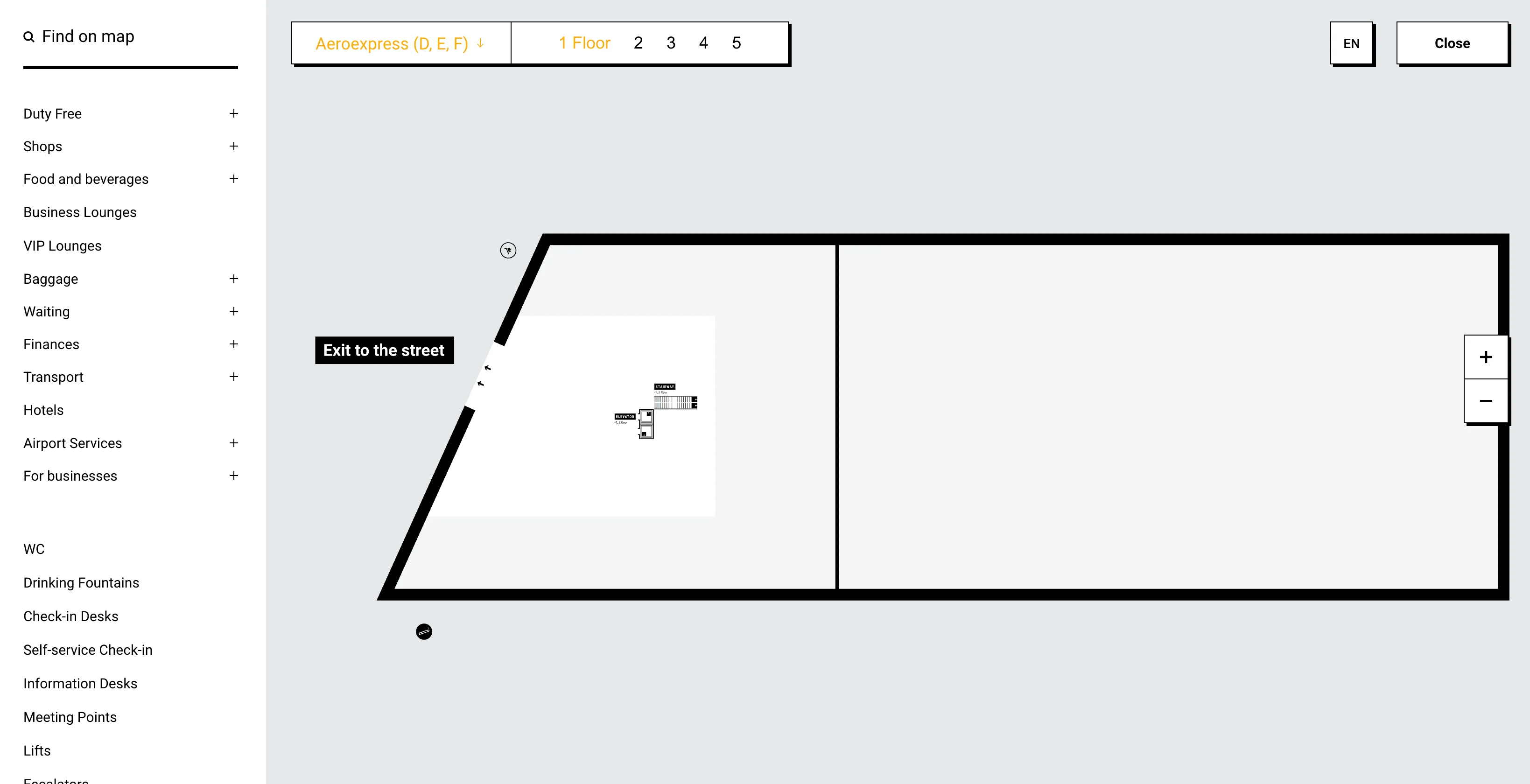 Sheremetyevo International Airport Terminal E Level 1 Map 2026
