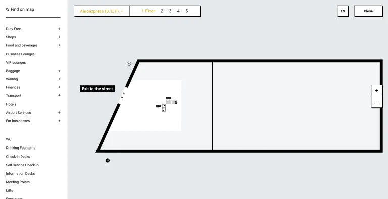 Sheremetyevo International Airport Terminal F Level 1 Map 2026