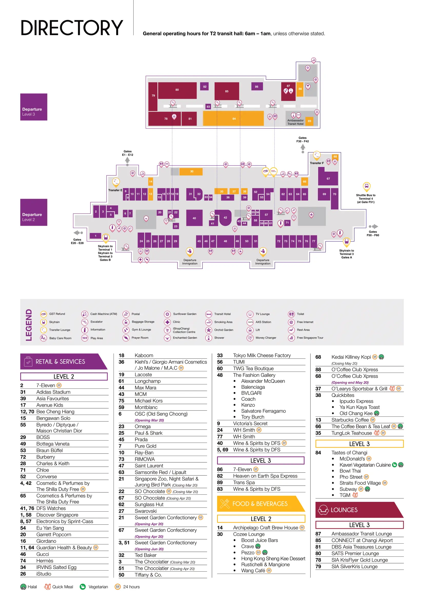Singapore Changi Airport Terminal 2 Map 2025