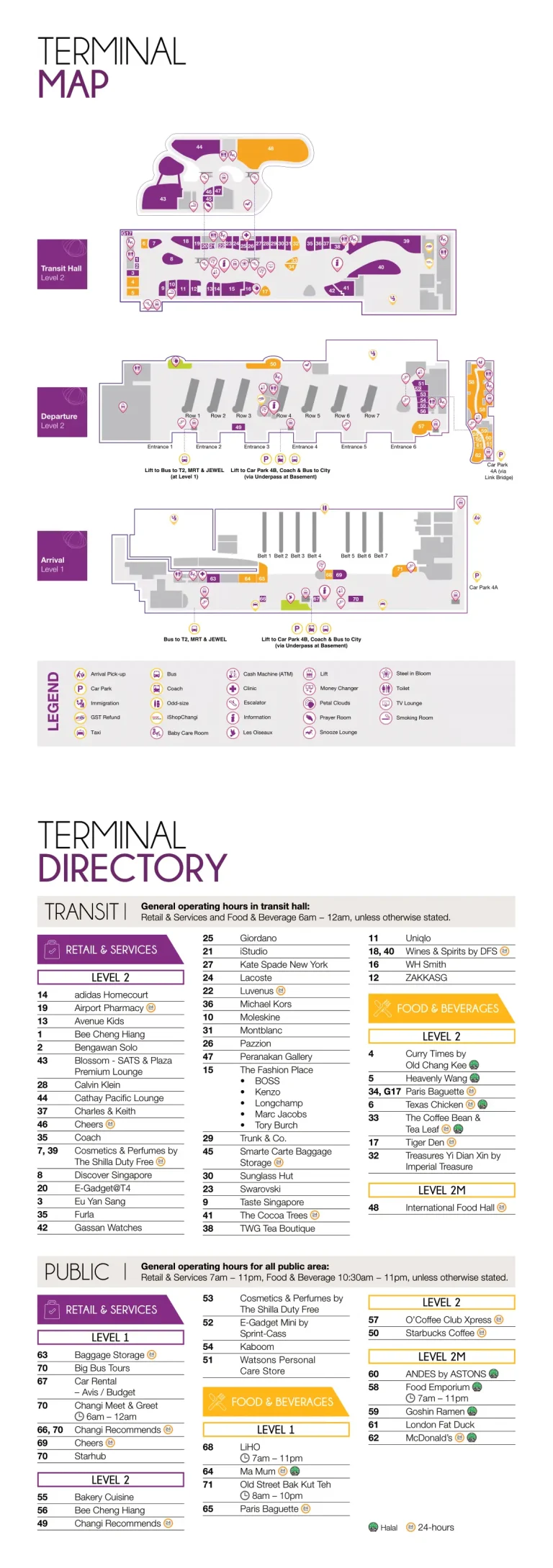 Singapore Changi Airport Terminal 4 Map 2025