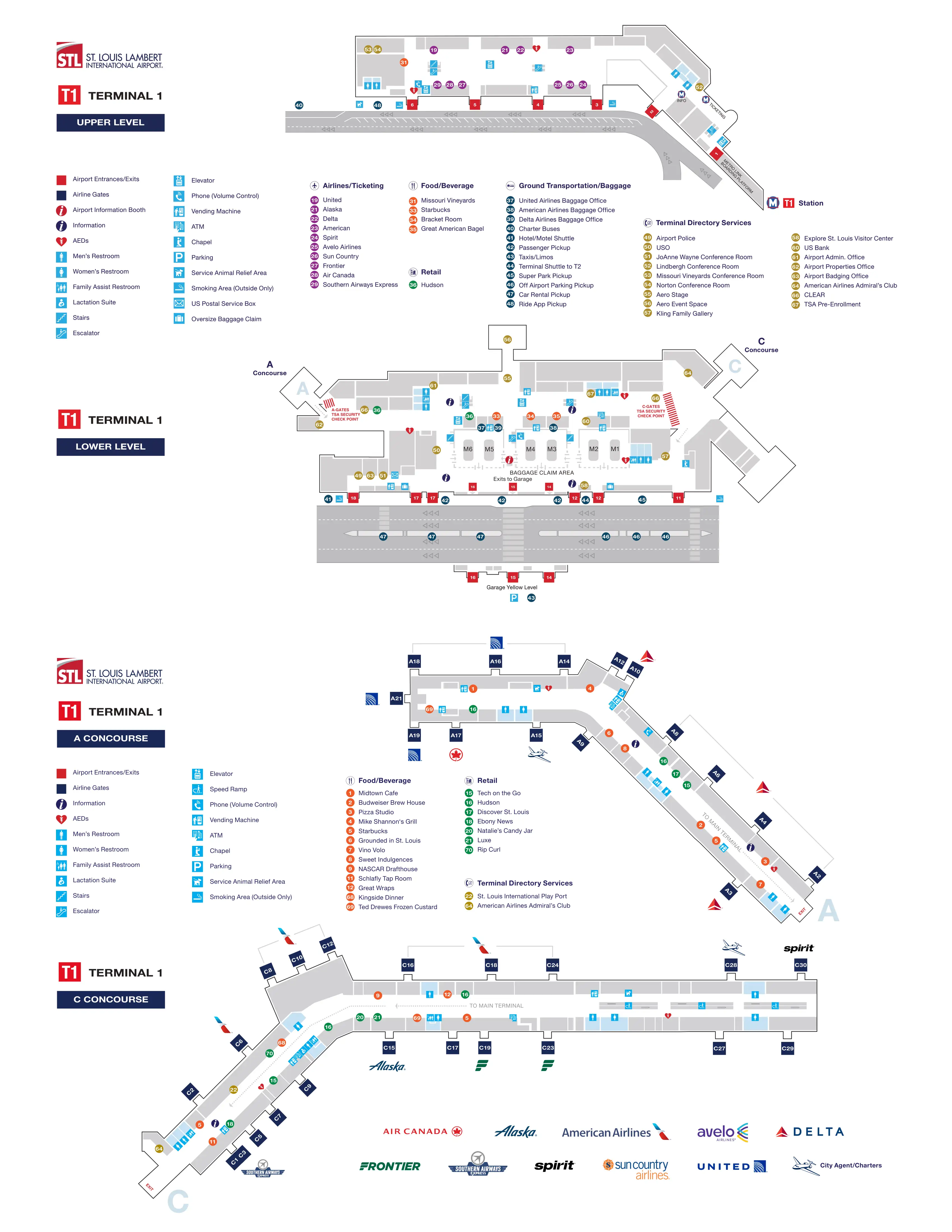 St. Louis Lambert International Airport Terminal 1 Map 2025