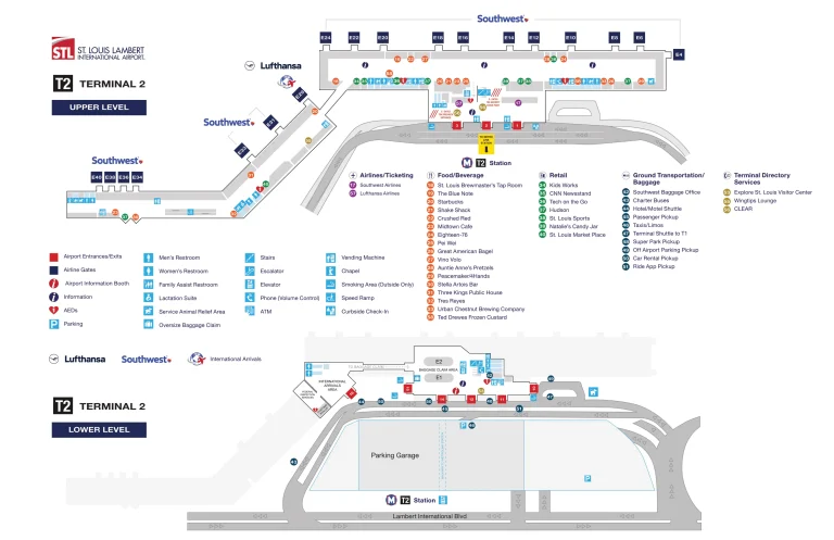 St. Louis Lambert International Airport Terminal 2 Map 2025