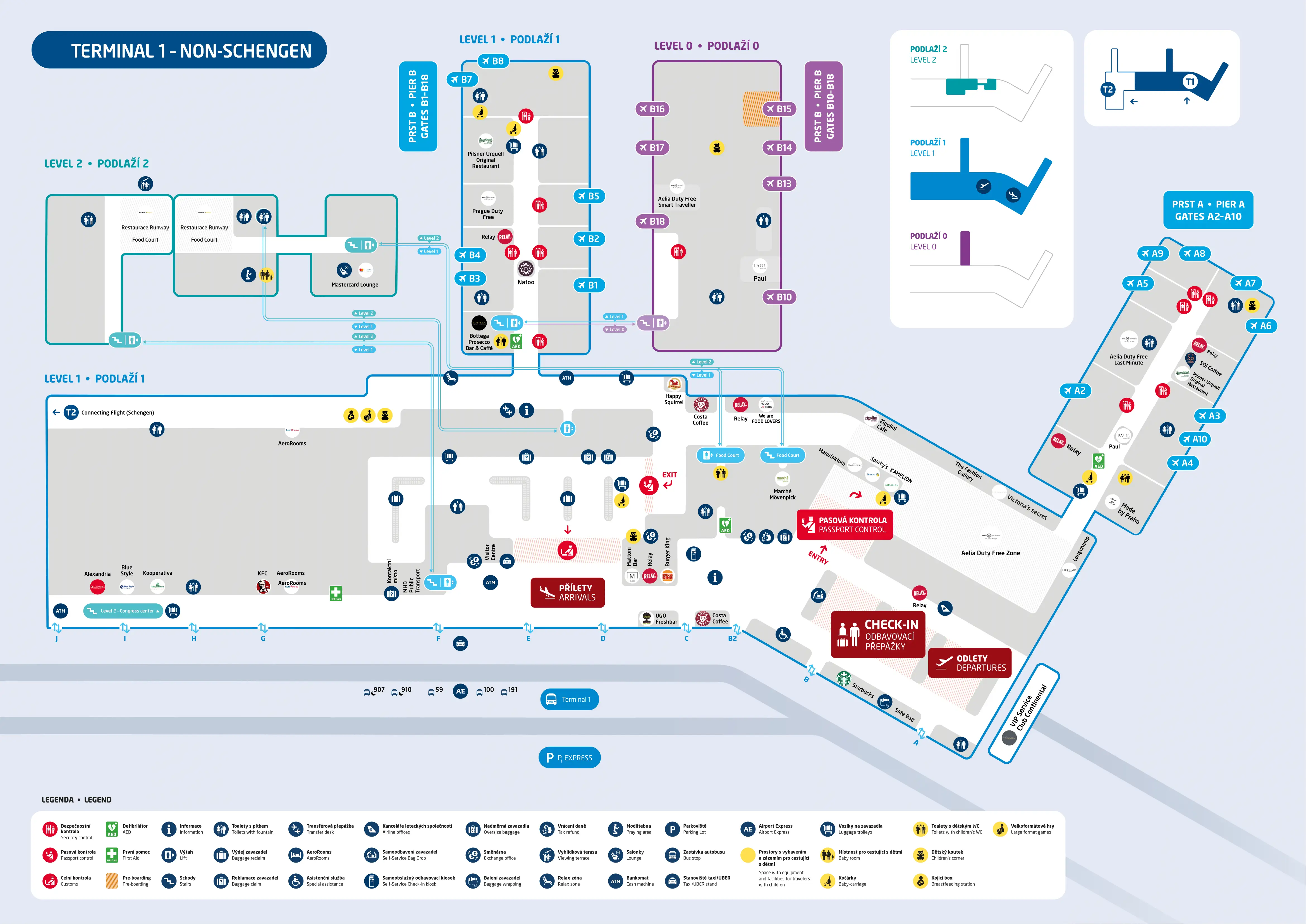 Václav Havel Airport Prague Terminal 1 Map 2025