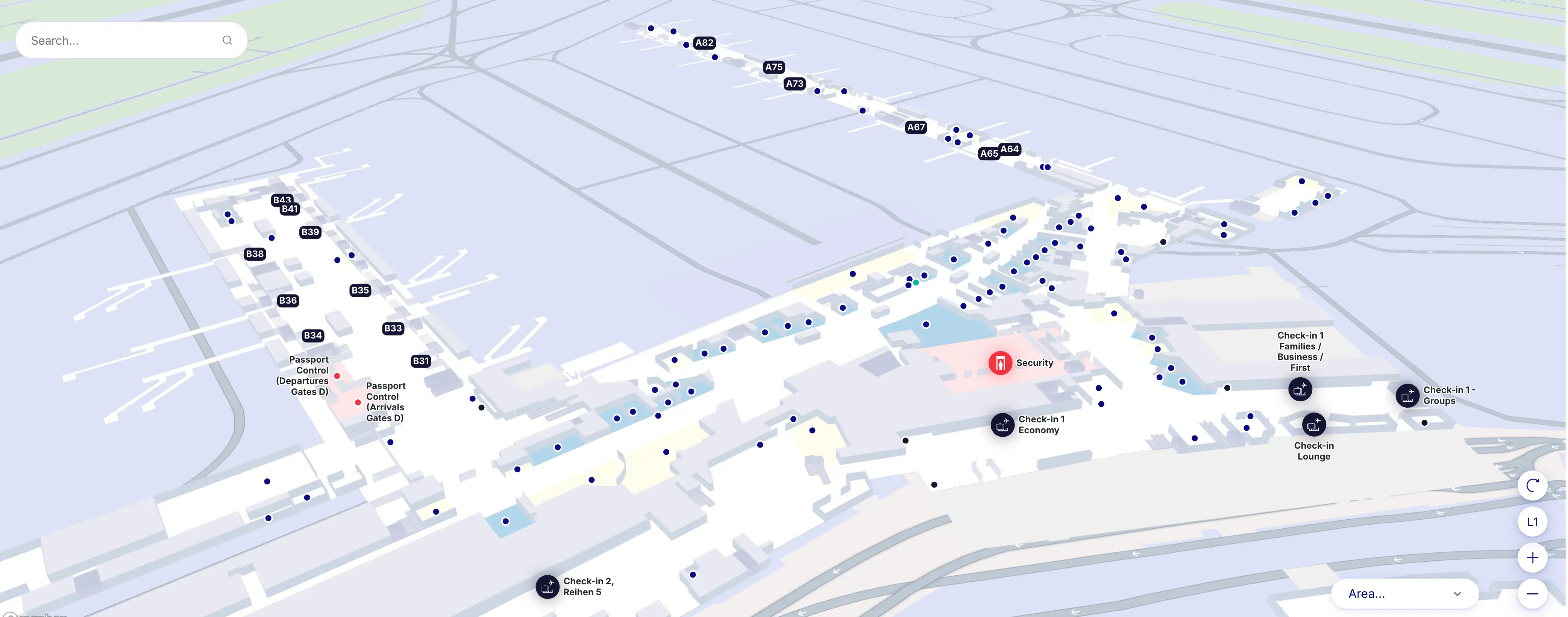 Zurich Airport Terminal AB Level 1 Map 2025
