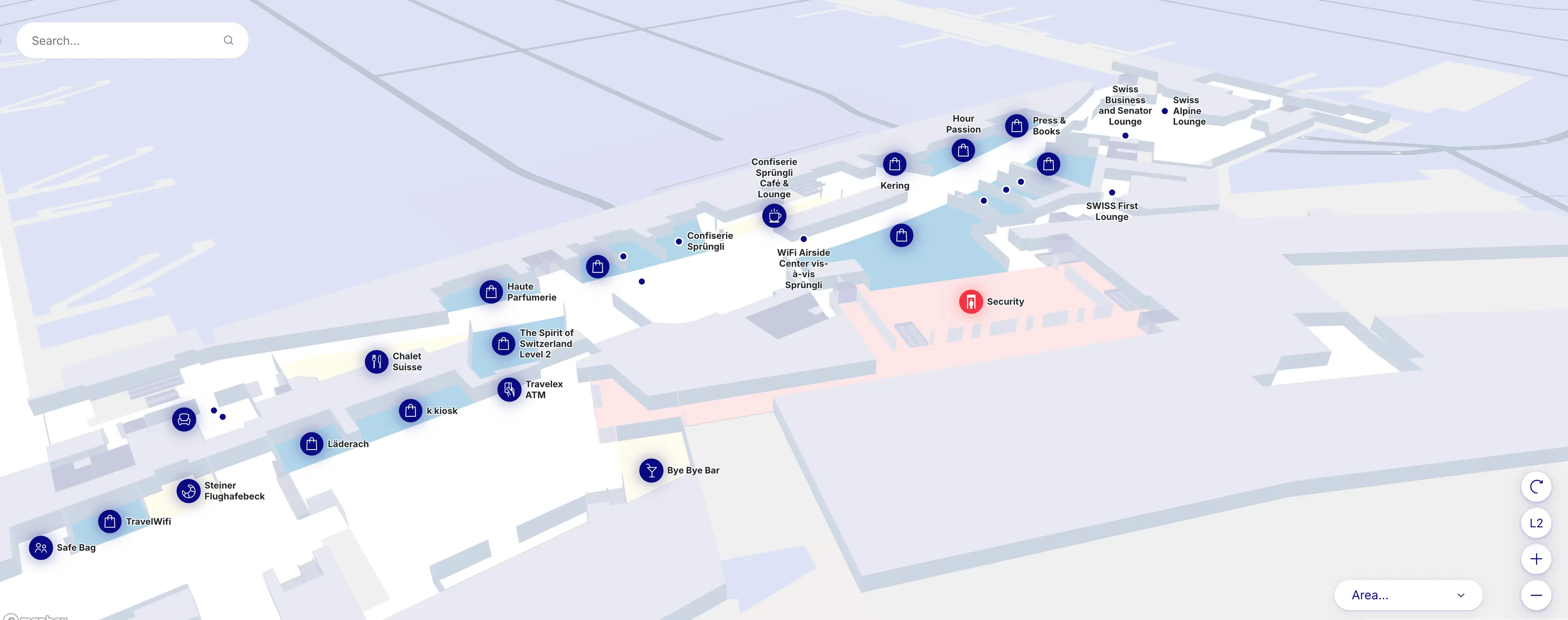 Zurich Airport Terminal AB Level 2 Map 2025