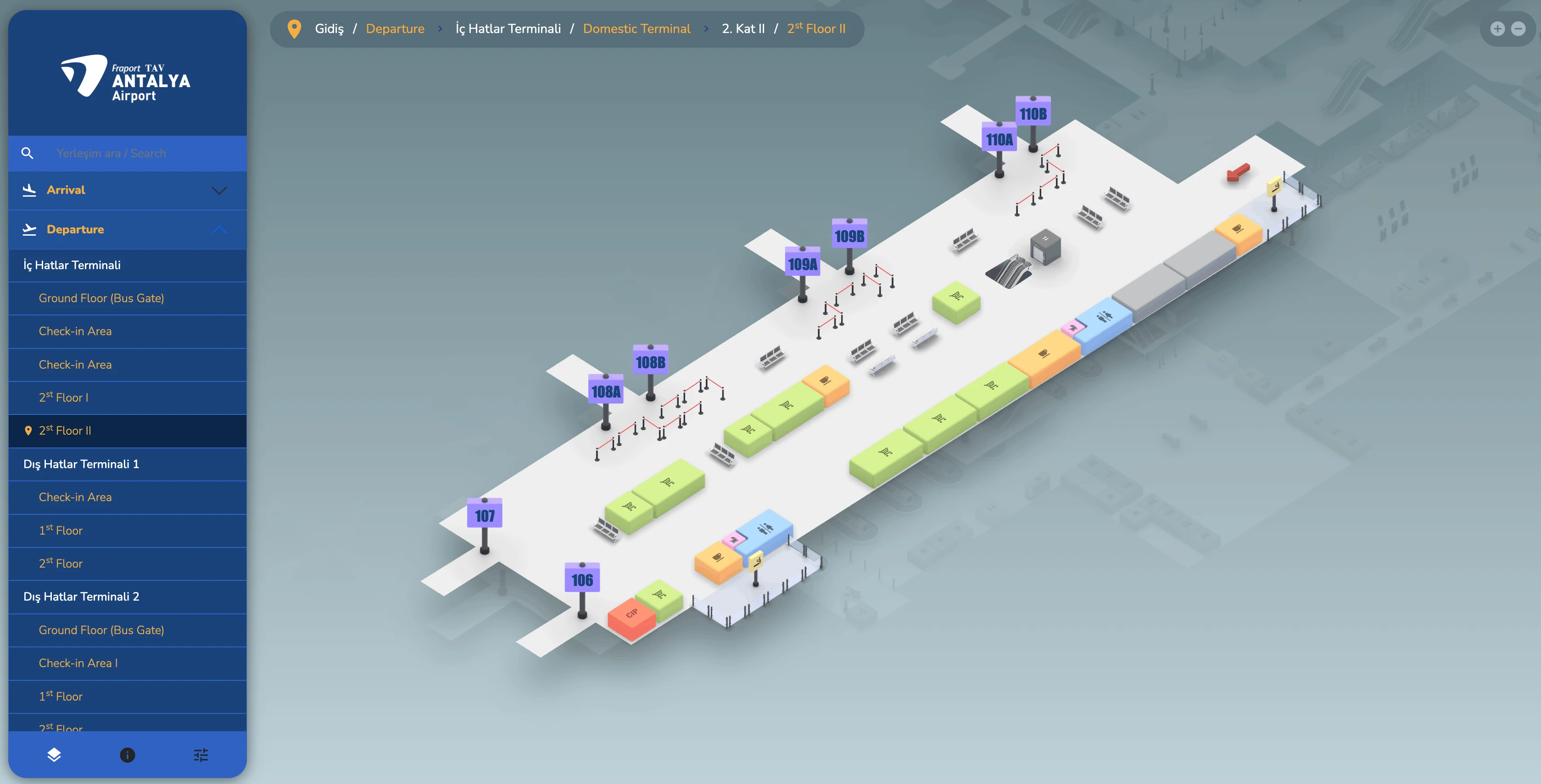 Antalya International Airport Domestic Terminal Departure Second Floor 2 Map 2026
