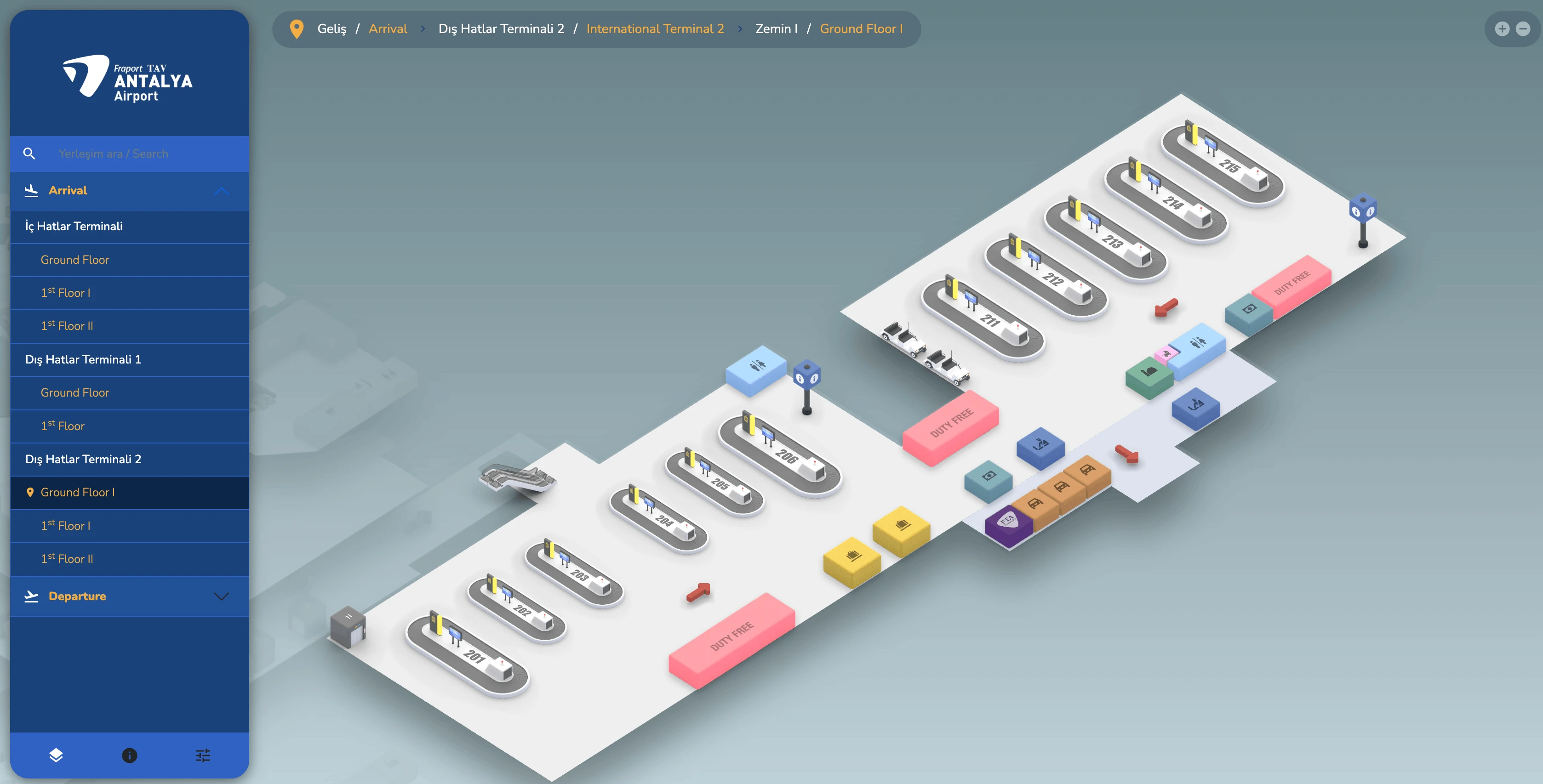 Antalya International Airport Terminal 2 Arrival Ground Level Map 2026