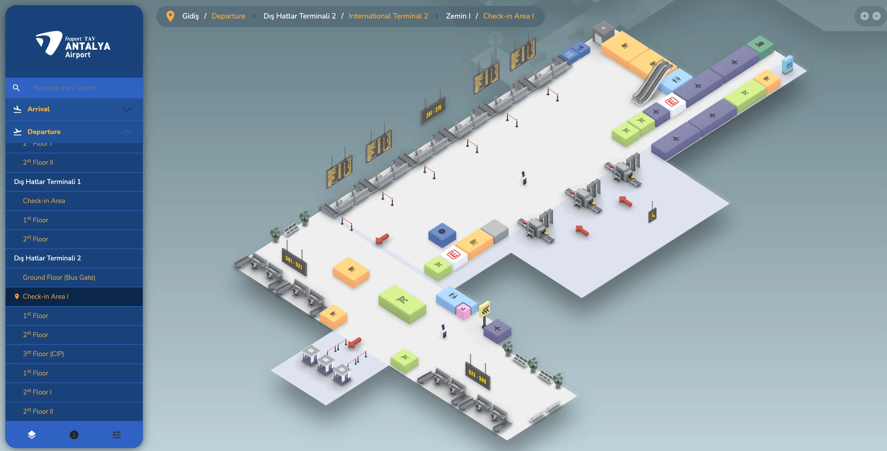 Antalya International Airport Terminal 2 Departure Check In Area Map 2026
