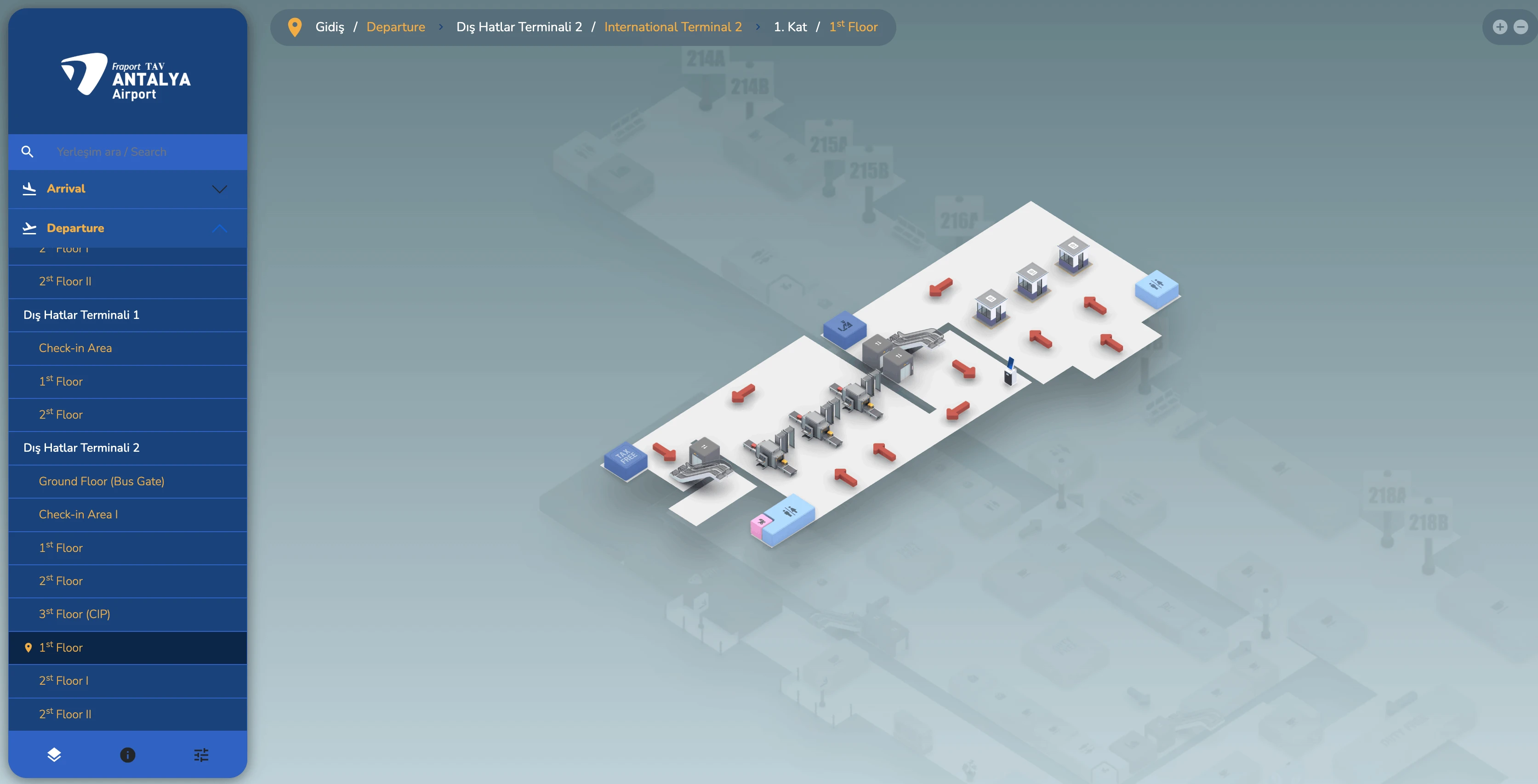 Antalya International Airport Terminal 2 Departure First Floor 1 Map 2026