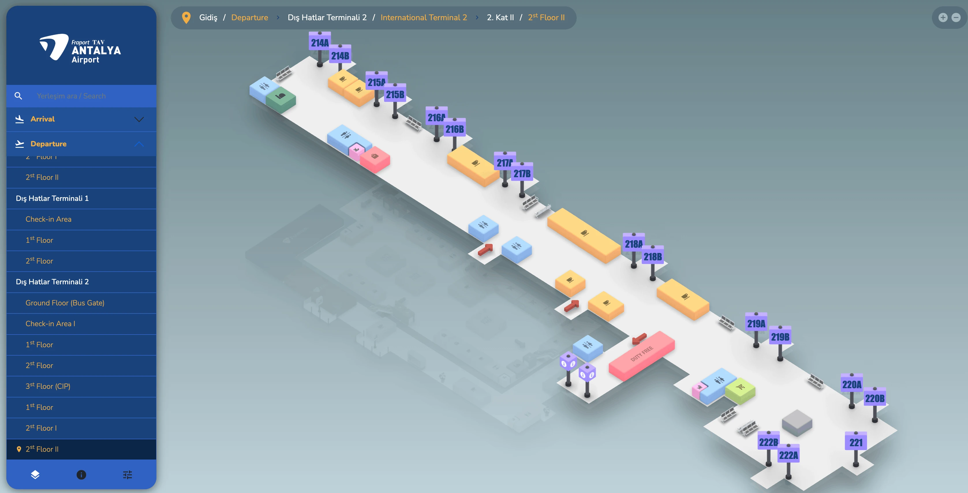 Antalya International Airport Terminal 2 Departure Second Floor 2 Map 2026