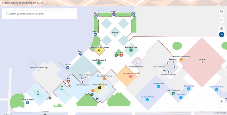 Ellison Onizuka Kona International Airport Terminal 2 Map 2026