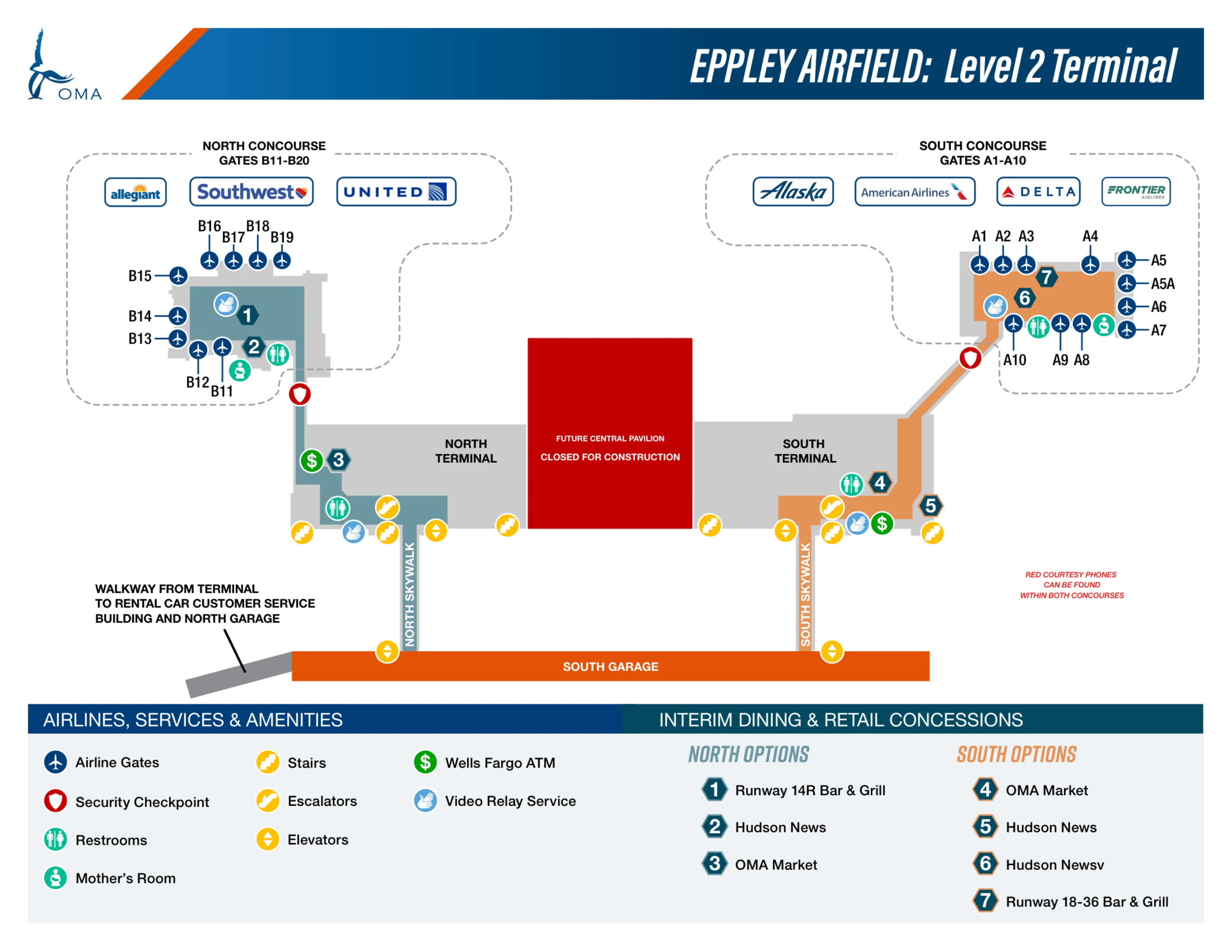 Eppley Airfield North Terminal Level 2 Map 2025-2026