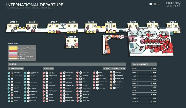 I Gusti Ngurah Rai International Airport International Terminal Departure Map 2026