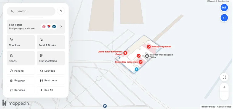 Ontario International Airport International Arrivals Terminal Level 1 Map 2026