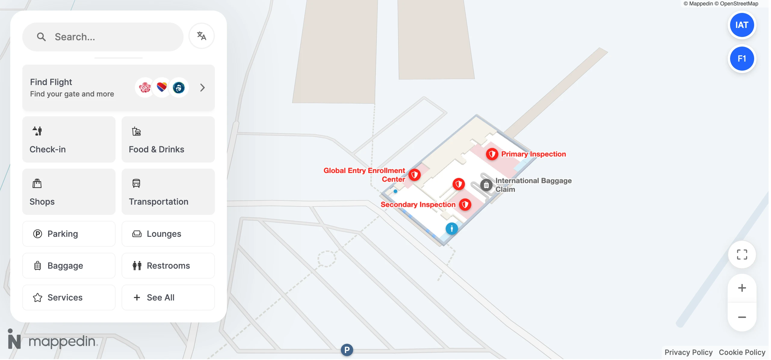 Ontario International Airport International Arrivals Terminal Level 1 Map 2026