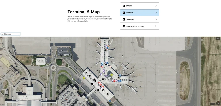 Sacramento International Airport Terminal A Map 2026