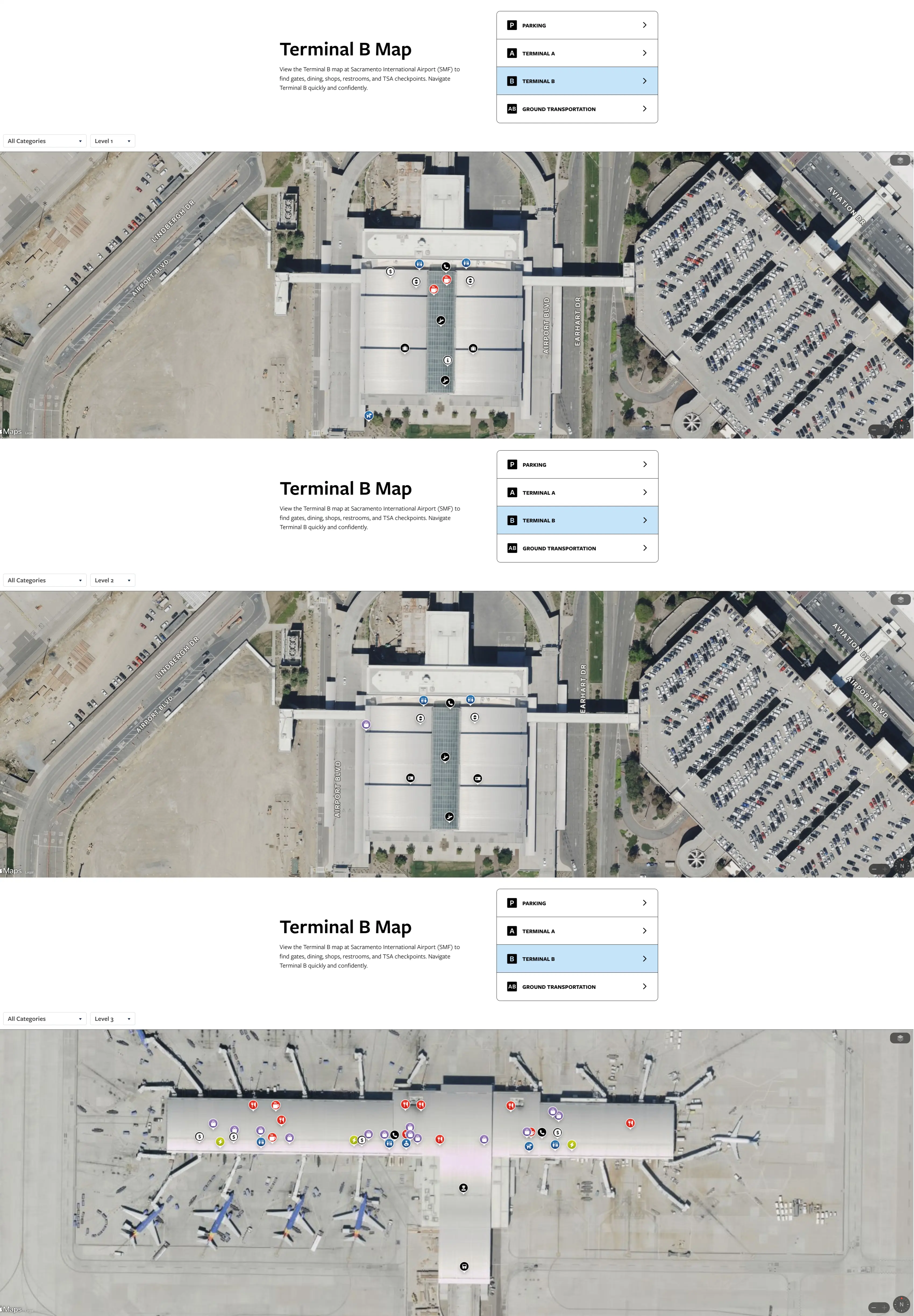 Sacramento International Airport Terminal B Map 2026